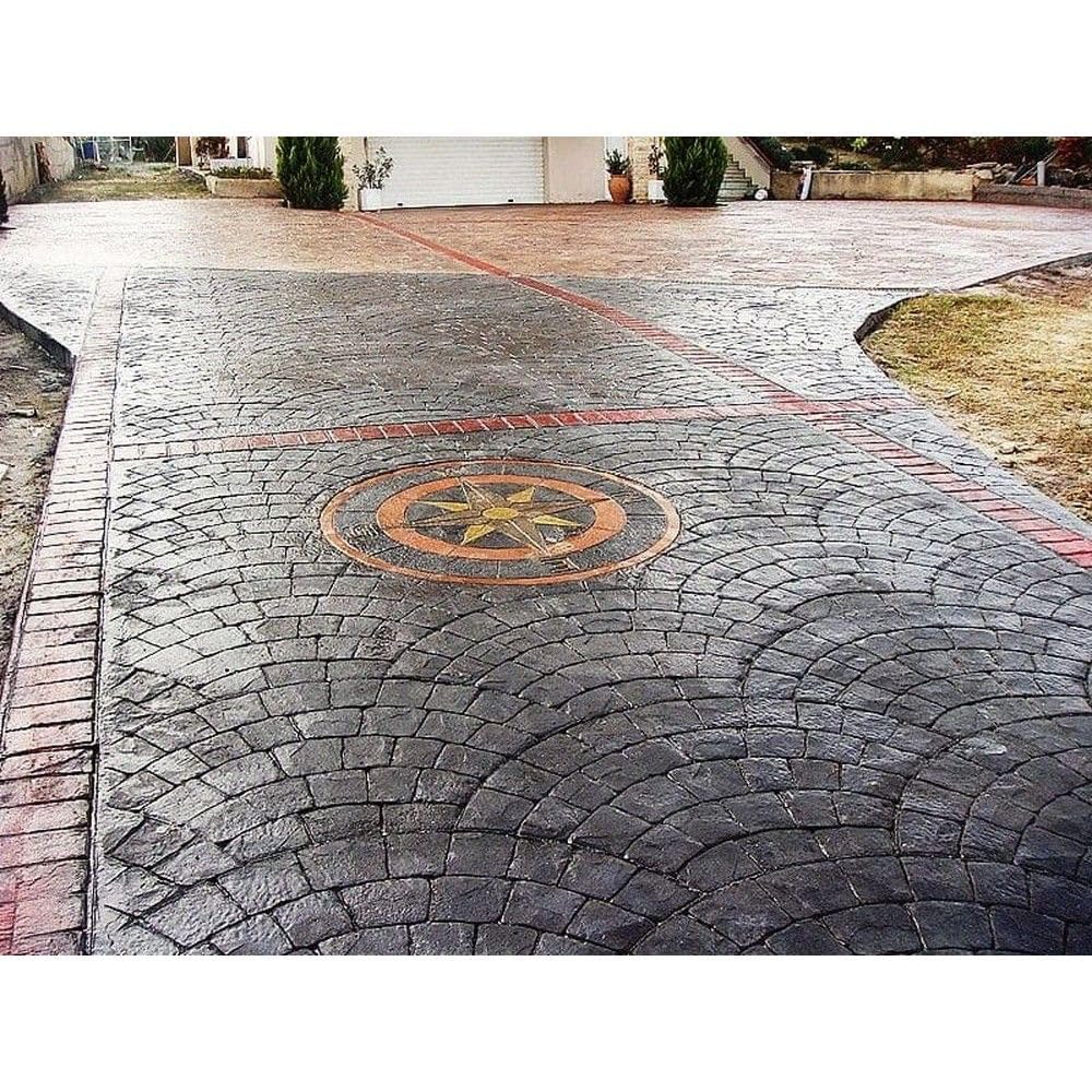 “ROUND COMPASS” Concrete Stamp – 28" Polyurethane Flexible Mold for Stamping Cement, Plaster, mat for printing, Decorative Texture Tool for Horizontal & Vertical Surfaces, Durable & Reusable