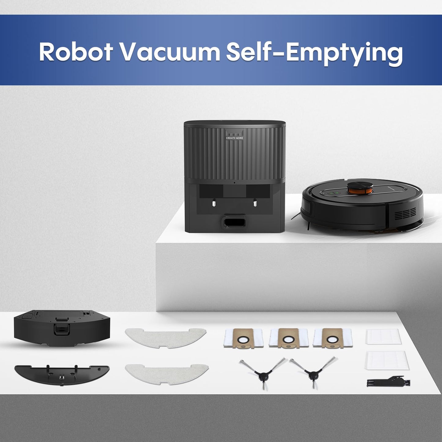 eitton Robot Vacuum and Mop Combo, 6000Pa Strong Suction, LiDAR Navigation, Self-Emptying Dock,90-Day Hands-Free,Smart Mapping,WiFi/App/Alexa,Robotic Vacuum for Pet Hair, Dust, Hard Floors and Carpets