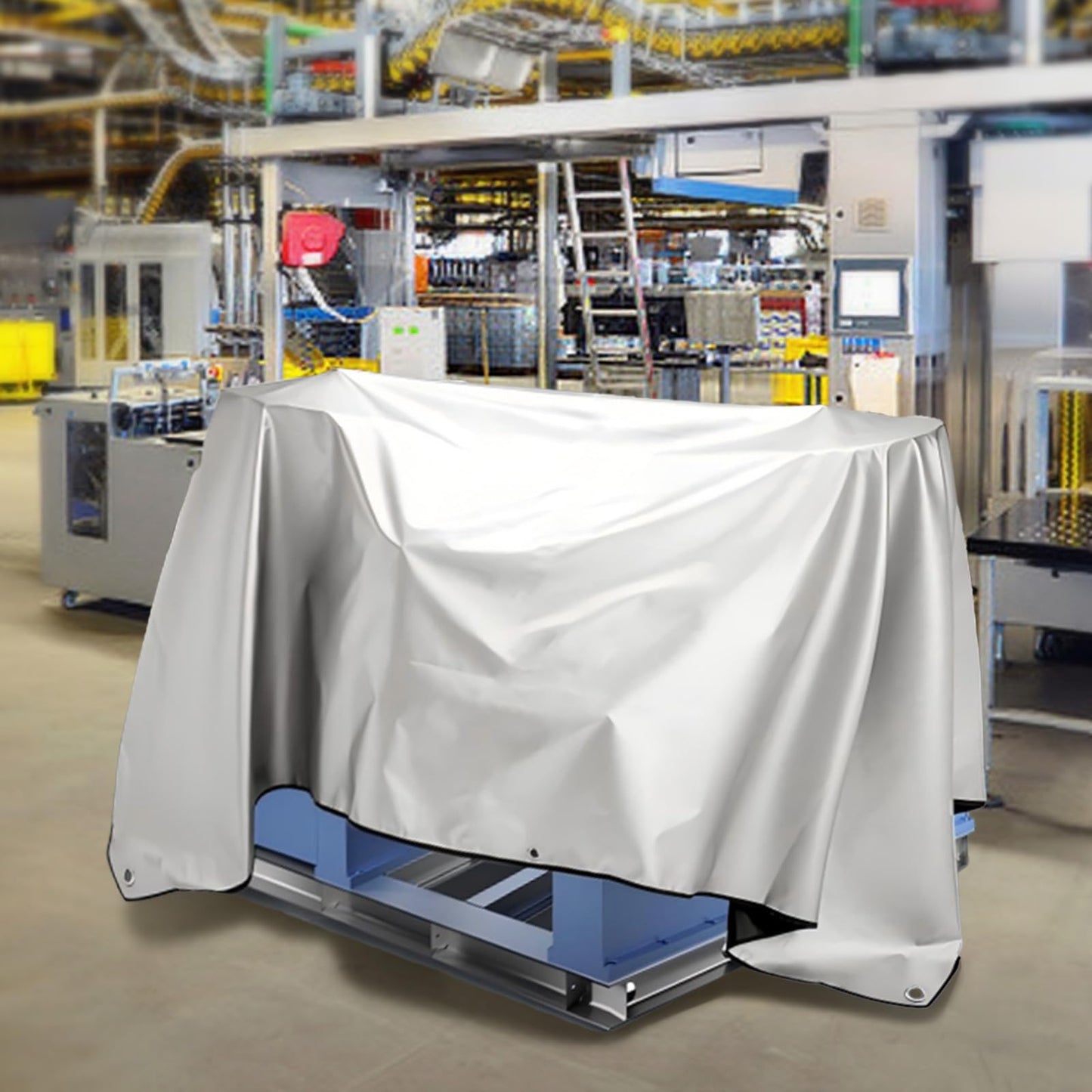 TOTOCOVE Jumbo Machine Cover - Breathable, Rust Preventing, Water & Dust Proof, Tear Resistant Silver (Silver+Black, 57.87*38.58)