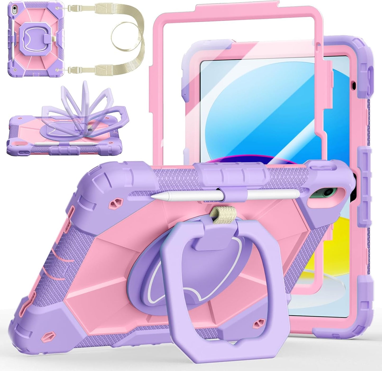 Ubearkk (A16) 11th/10th 11/10.9 Inch 2025/2022, a16 360 Case for iPad Generation for iPad case with Screen Protector