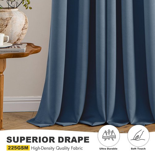 MIULEE Stone Blue Blackout Curtains - Thermal Insulated Room Darkening Drapes | 40 x 54 Inches, 2 Panels