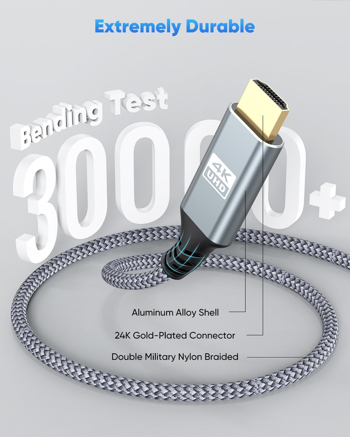 4K 1FT 2-Pack, 4K@60Hz/2K@120Hz/1080P, 18Gbps, Short Mini HDMI to HDMI Cable HDMI to Mini HDMI Cable Braided Cord