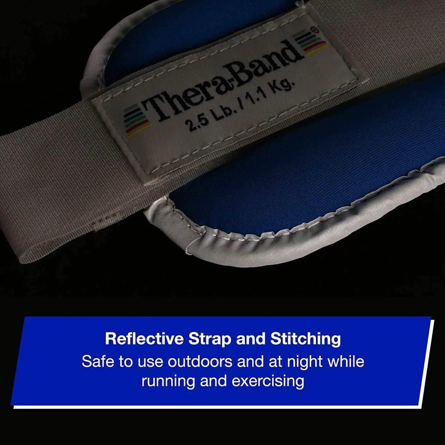 THERABAND Ankle Wrist Weights, Comfort Fit Cuff Weight Set, Adjustable Walking Weights for Home Workout, Ankle Strengthening & Physical Therapy, Blue, 2.5 lb. Each, Set of 2, 5 Pounds