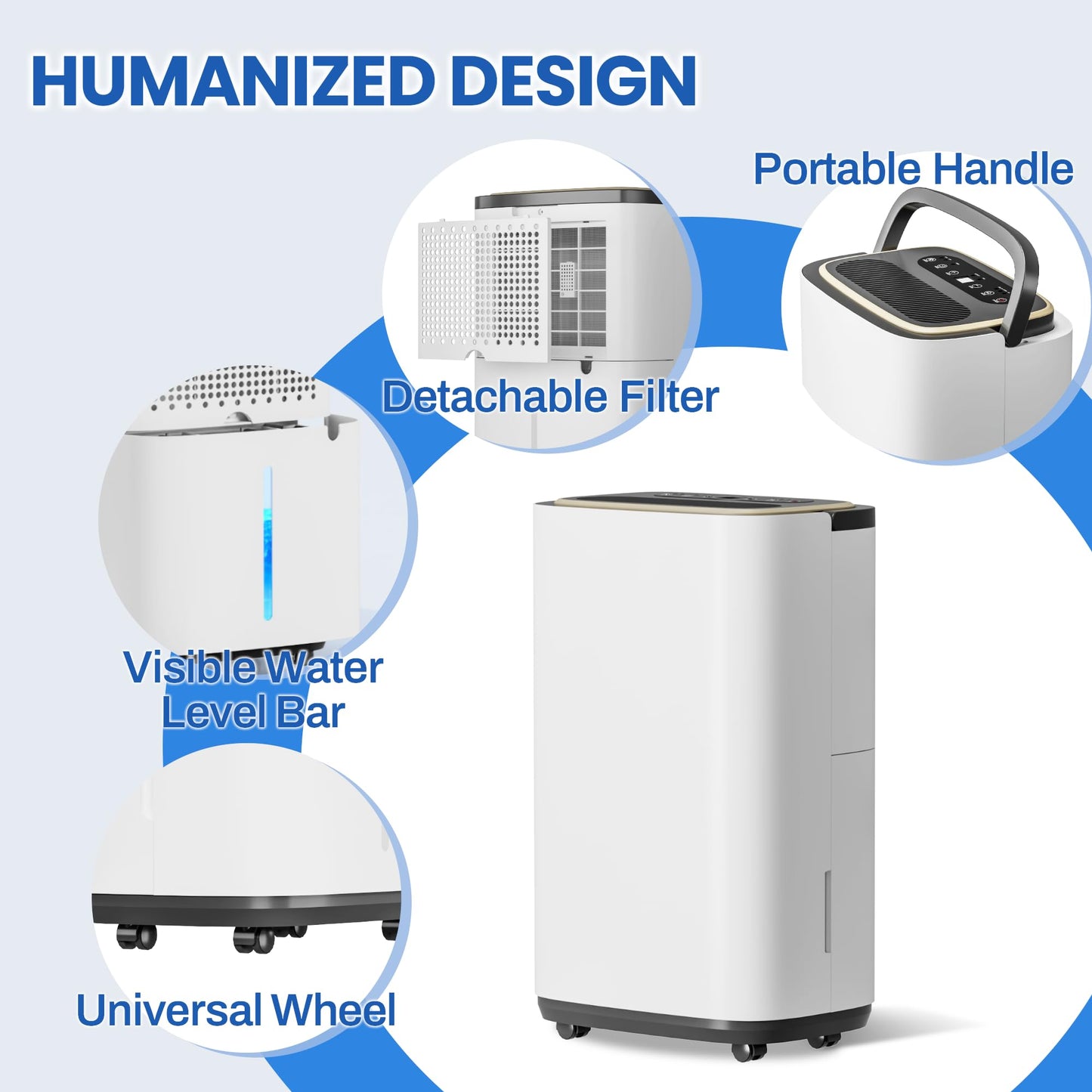 3000 Sq.Ft Dehumidifier for Basement with Drain Hose, 30 Pint Large Best Compressor Dehumidifiers for Home or Garage, Smart Humidity Control, 24H Timer & Child Lock, Ideal for Large Rooms, Garage