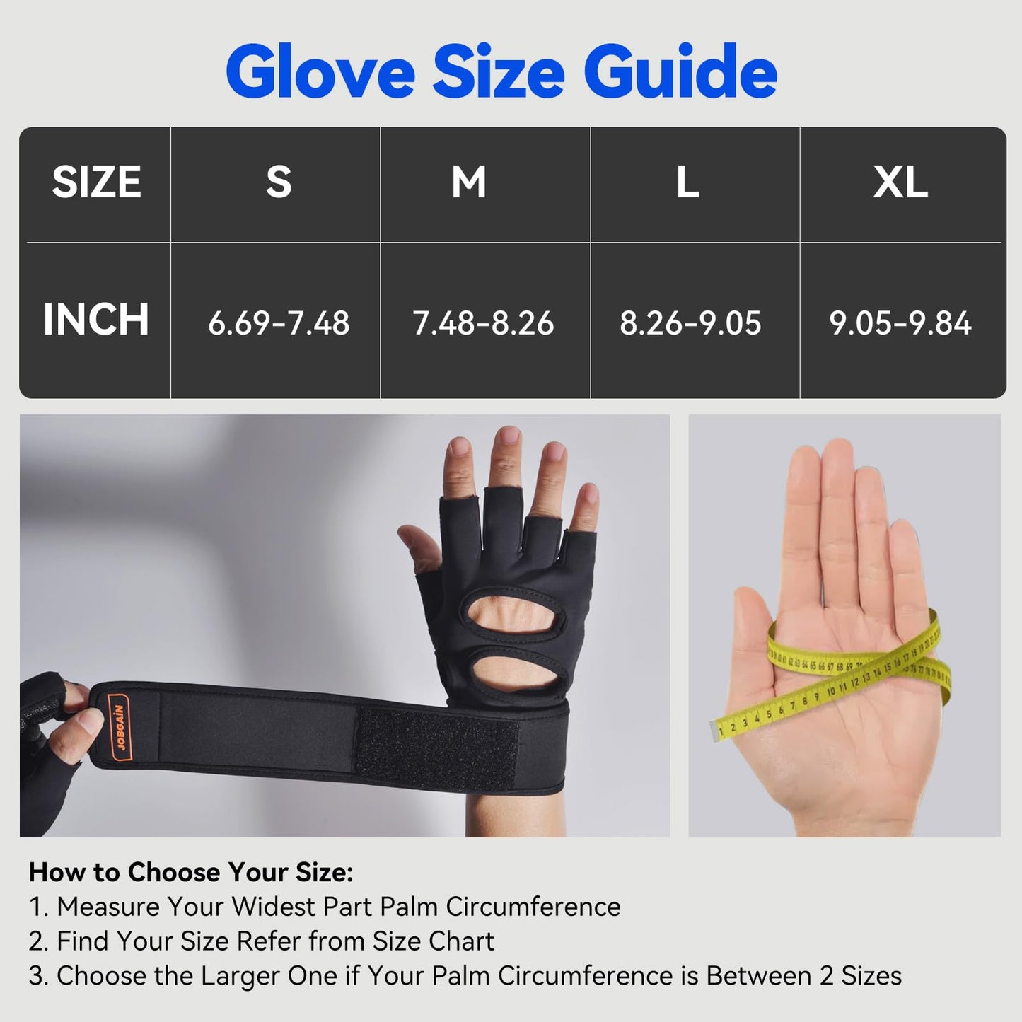 JOBGAIN Workout Gloves for Men and Women, Gym Weight Lifting Padded Gloves with Wrist Wrap Support, Full Palm Protection & Extra Grips, for Weightlifting, Exercise, Pull-Up, Black, Size M