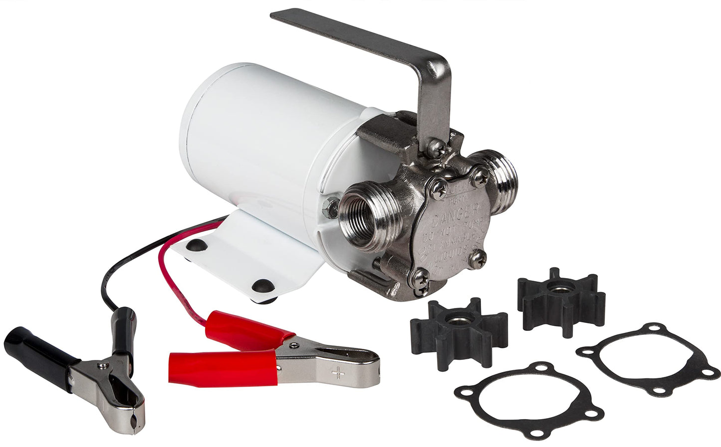 Little Giant 555203 300 GPH 12V Stainless Steel Non-Submersible Utility Pump, 365S, White