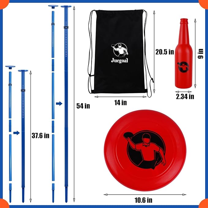 Juegoal Outdoor Flying Disc Game Set, Yard Games Bottle Drop Frisbee Set, Outside Fun Disc Toss Game for Beach Lawn Backyard Park Camping