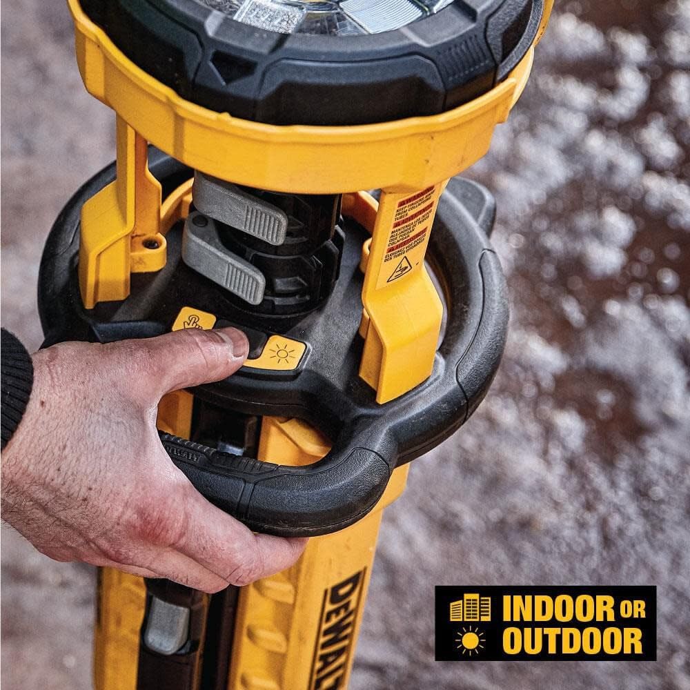DEWALT 20V MAX LED Work Light with Stand, Tripod Light, 3000 Lumens of Brightness with 3 Modes, Tool Only (DCL079B)