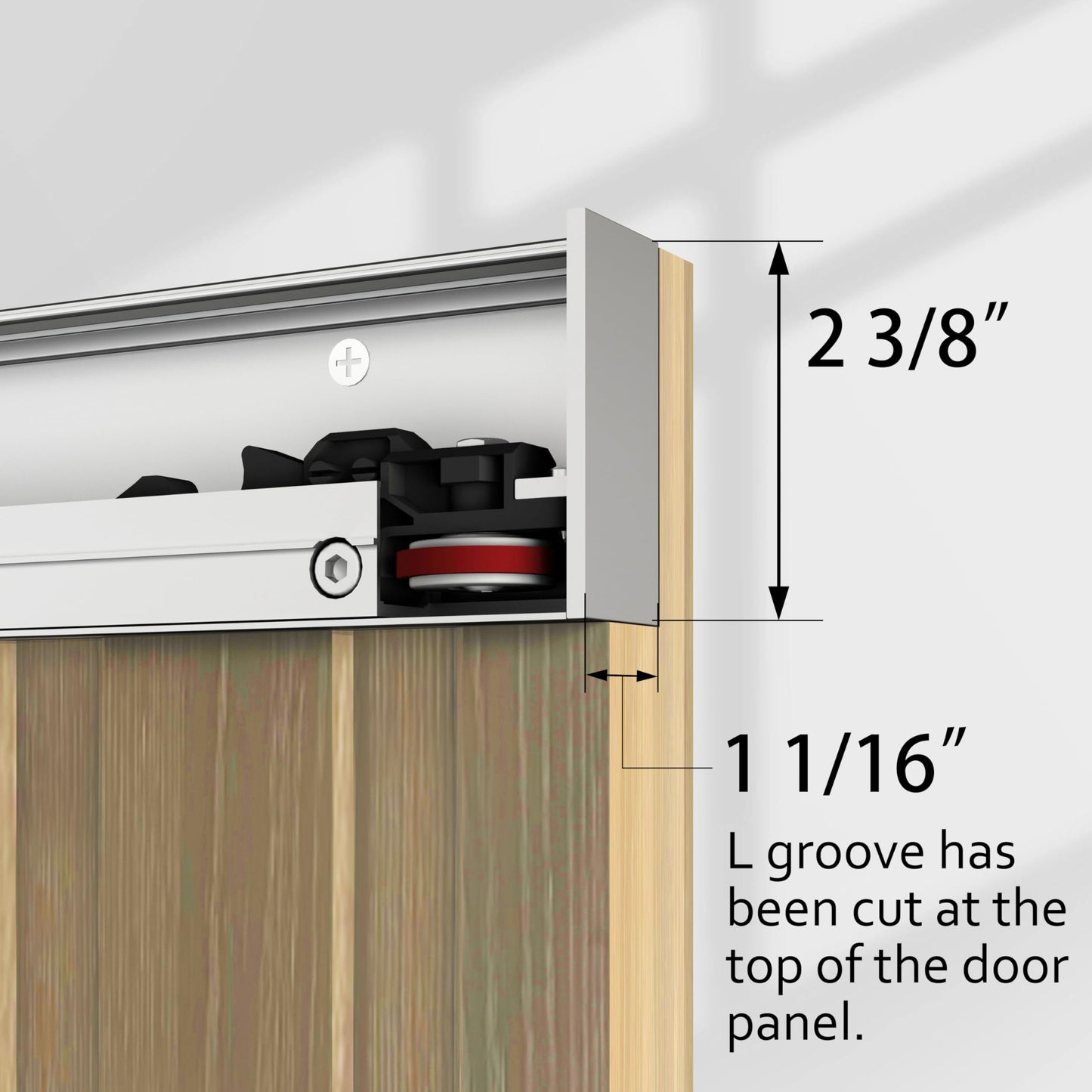 JUBEST 42"x84" Concealed Sliding Barn Door with Soft Close Hardware Kit, Light Brown Hidden Door for Opening 38"-40"x80", Waterproof and Modern, Smooth Sliding, for Interior Using, Widely Used