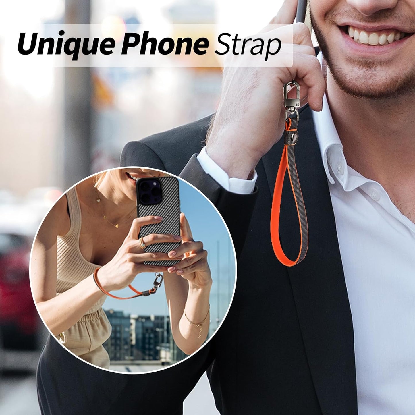 Carbon Zone Carbon Fiber Phone Wrist Strap,Phone Chain Wristlet,Anti Theft Strap,Universal Mobile Device Chain Lanyard