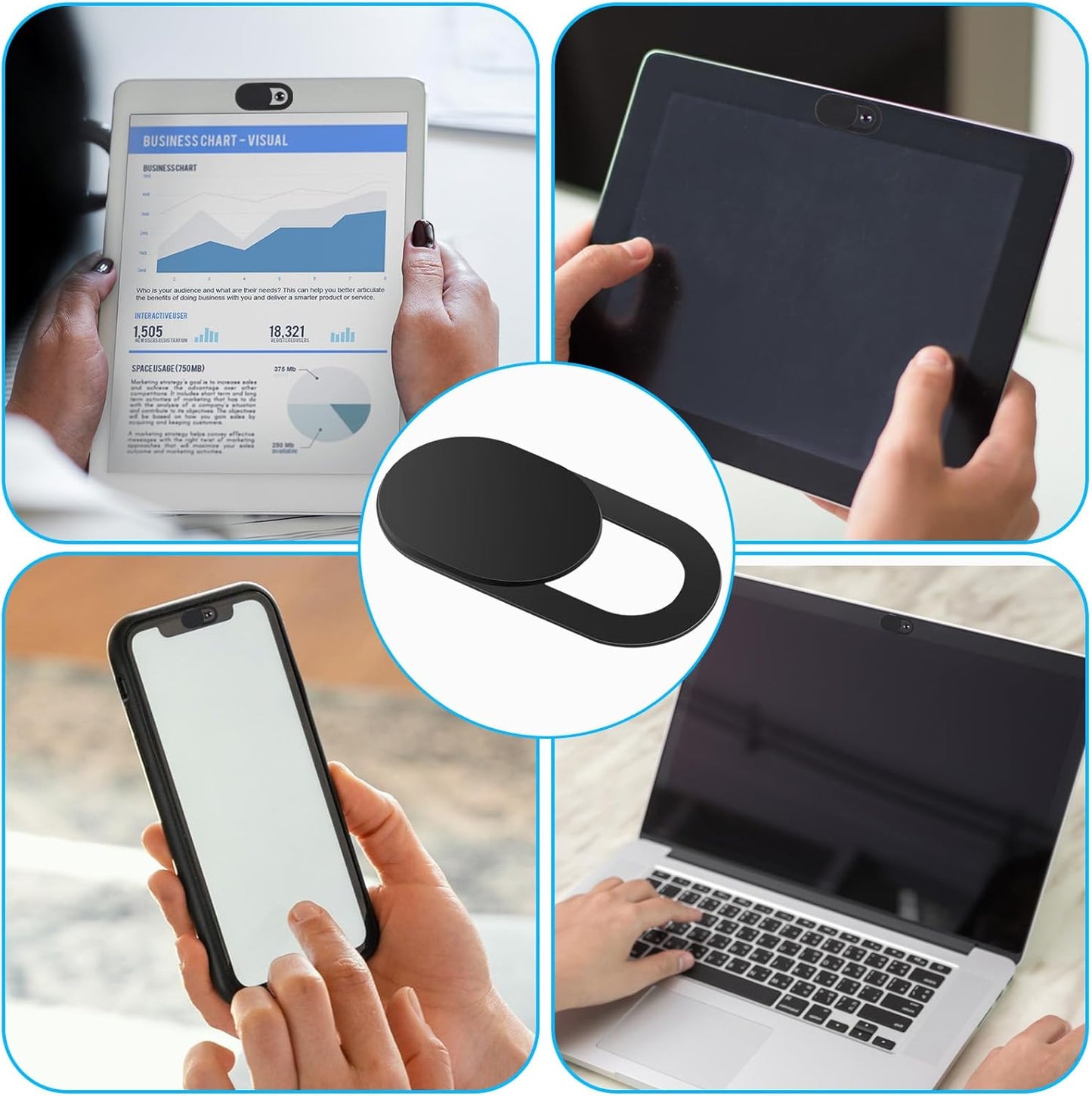 Amabro 8PCS Webcam Cover Slide, Thin Phone Camera Cover Laptop Computer Camera Cover Slide Blocker Slider Lens Cover