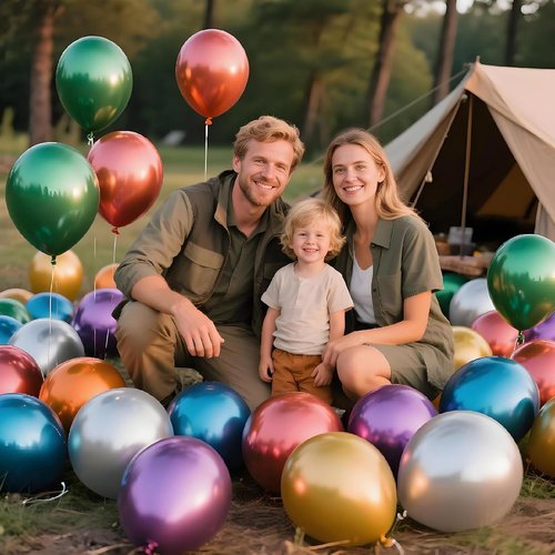 KAWKALSH 12-Inch Metallic Colorful Balloons - 110pcs Bright Latex Party Balloons for Birthdays & Weddings