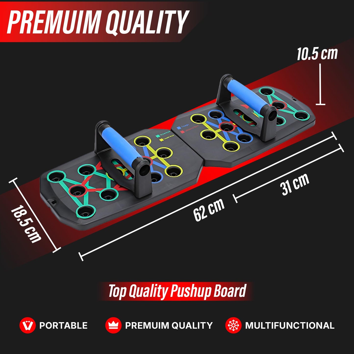 JEHAN MALL Push Up Board Fitness, Portable Foldable 20 in 1 Push Up Bar at Home Gym, Multifunctional Push Up Exercise with Ergonomic Handle, Professional Strength Training Equipment For Man and Women