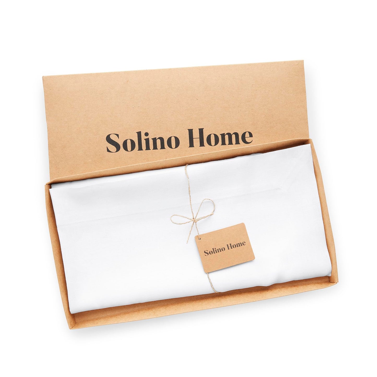Solino Home Linen White Square Tablecloth 52 x 52 Inch - 100% Pure Linen Table Throw - Fete, Machine Washable Table Cloth for Mothers Day, Spring, Summer, Memorial Day