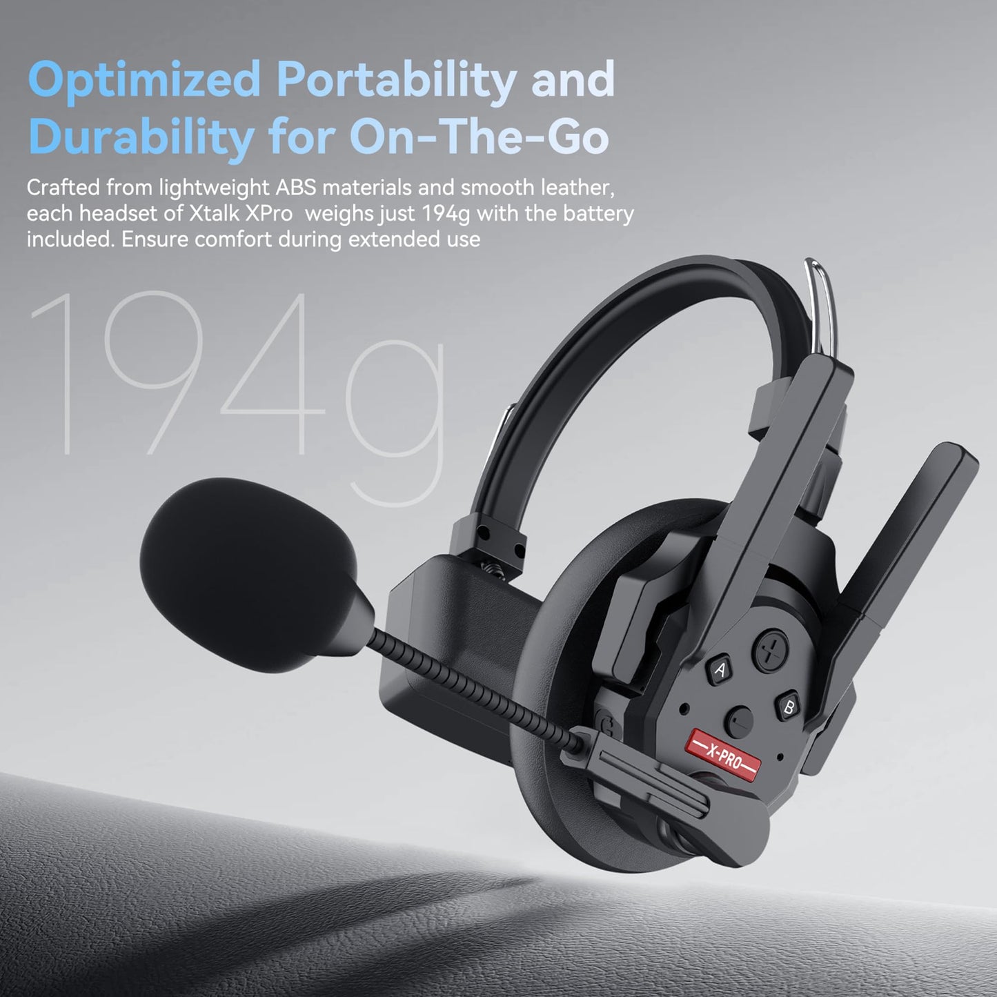 SYNCO XTalk XPro Wireless Intercom Headset with Antenna Enhanced Signal Reception 2.4GHz Full Duplex Random Master Device Design for Team Communication Headset (Xpro2 Two Users)