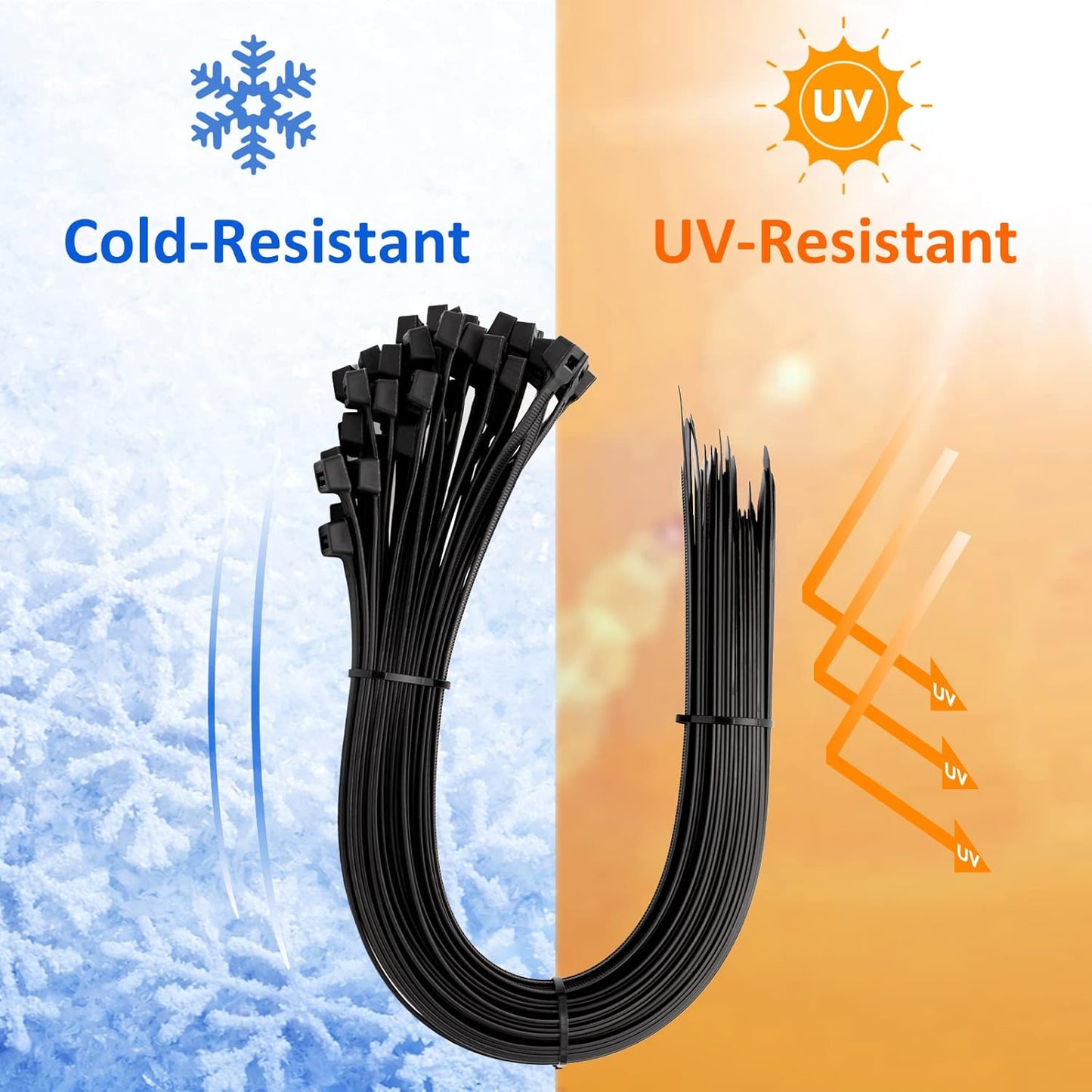 ANOSON 36 inch (50 Pack), 250 lb Large Zip Ties Long Zip Ties Heavy Duty with Tensile Strength, Big Cable Ties, Black
