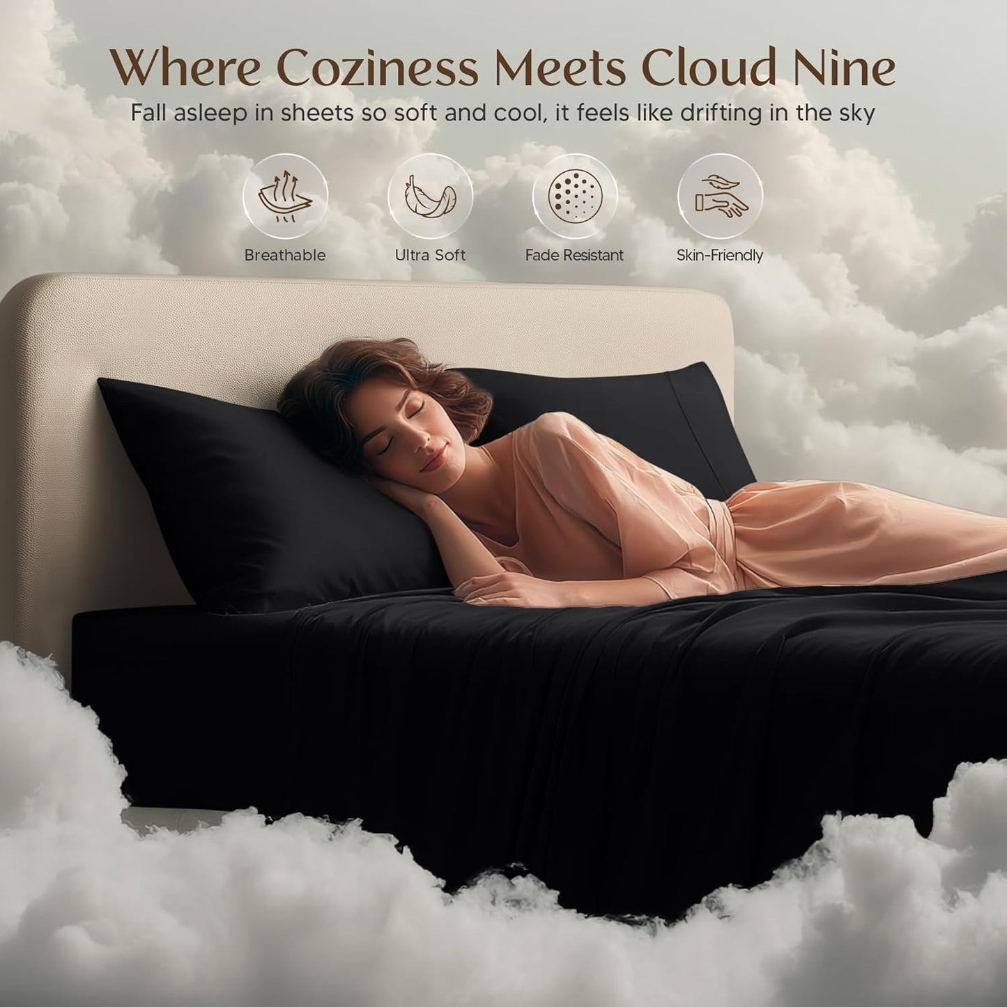 Utopia Bedding Twin Sheet Set - Soft, Breathable Microfiber Bed Sheets | 3-Piece Set in Black