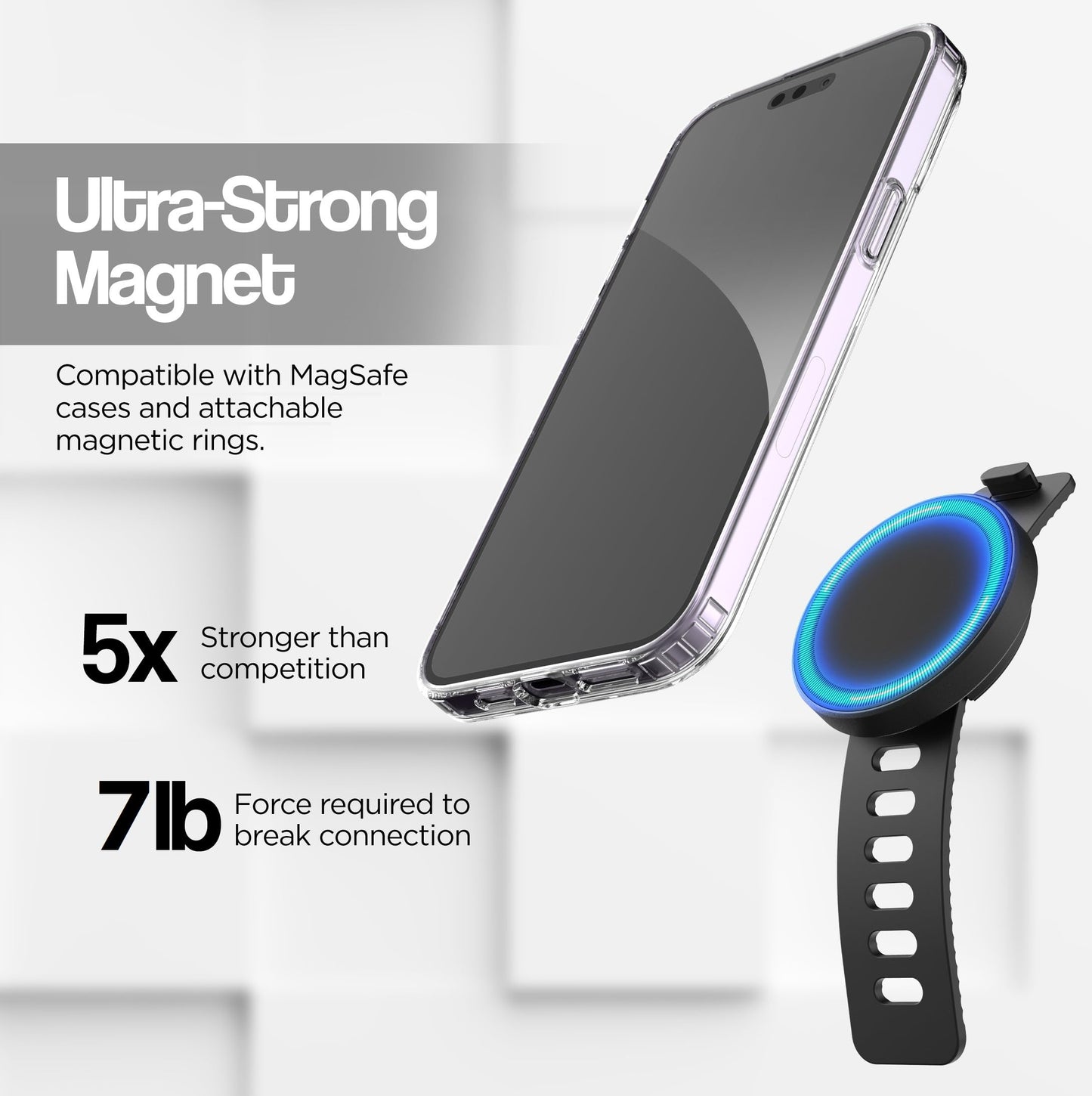 ENCASED Grip-X Magnetic Bar Mount, Compatible with MagSafe - Phone Holder for Gym, Home Fitness Bikes, Workout Equipment, Stroller and Cart Handlebars (iPhone 17, iPhone 16, 15, 14, 13 Series)