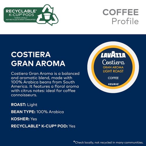 Lavazza Favorites Collection - Variety Pack of Single Serve K-Cup Pods | Light & Medium Roast, 64-Count