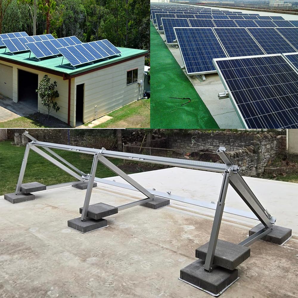 CMYYANGLIN Solar Panel Mounting Brackets Kit System Adjustable 30º~45º Aluminum Alloy Tilt Ground Mounted Bracket Rust Free Sturdy for 1-4pcs Solar Panels