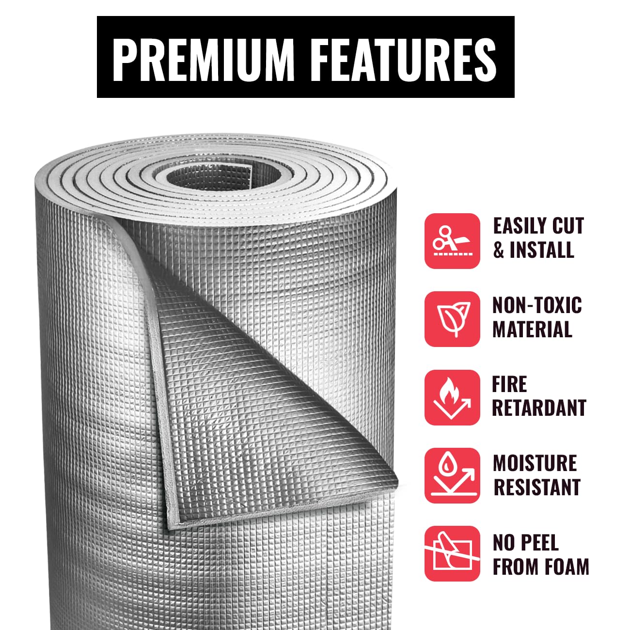 SEALTECH Ultra Heavy Duty 10mm Reflective Insulation Roll - Premium Foam Core Radiant Barrier for Energy Conservation -Commercial Grade Soundproofing Thermal Shield for Indoor and Outdoor (24" X 100')