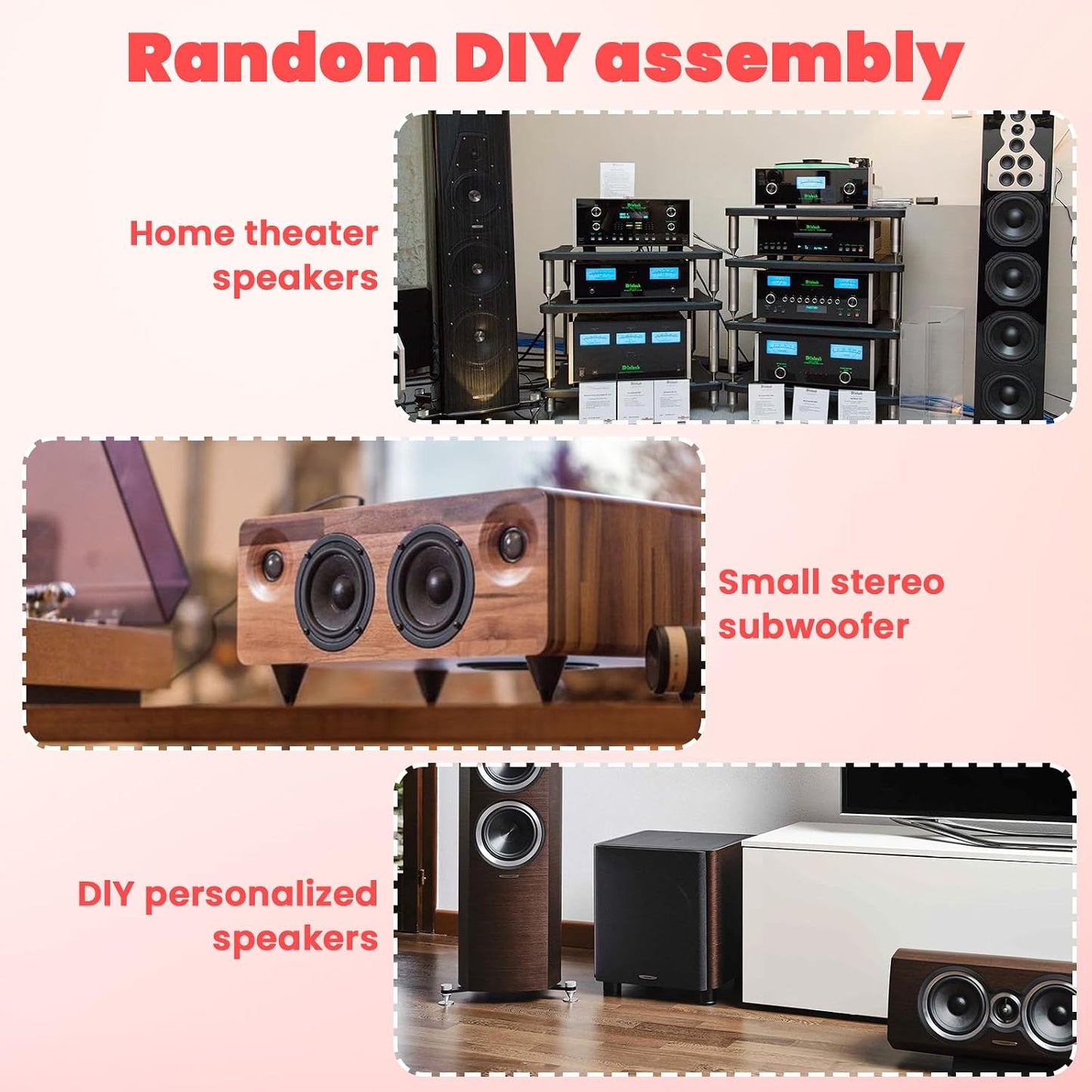 Zyghjort 2 PCS Speaker Terminals, Sub Box Terminals Speaker Box Terminal Cup Subwoofer Box Speaker Terminal Plates