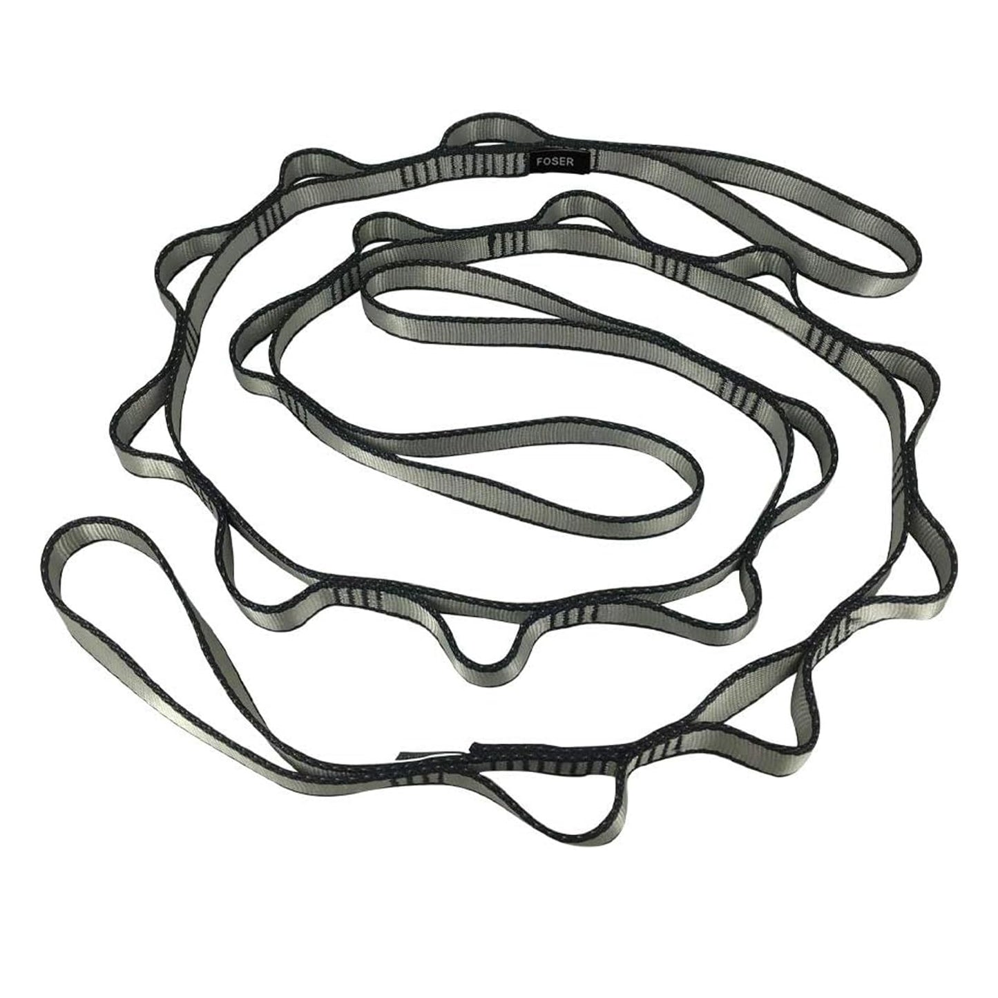 FOSER 2pcs Daisy Chains, Yoga Hammock Extension Strap, Adjustable Nylon Strap Fitness Pilates and Exercise Extend Strap (GRAY)