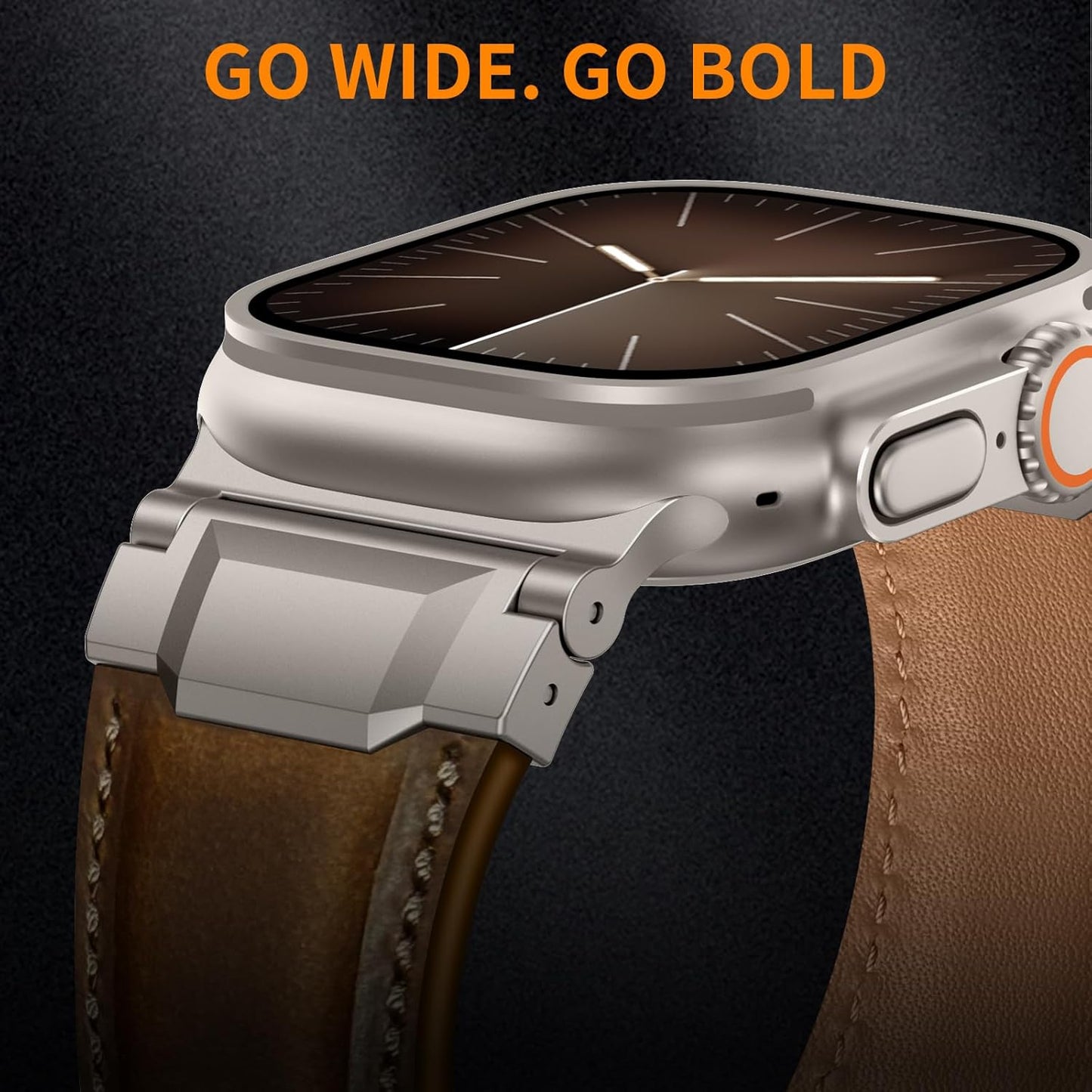 3/2/1 49mm 46mm 45mm 44mm 42mm 11/10/9/8/7/SE/6/5/4/3/2/1, Leather Bands Compatible with Apple Watch Ultra Band Men