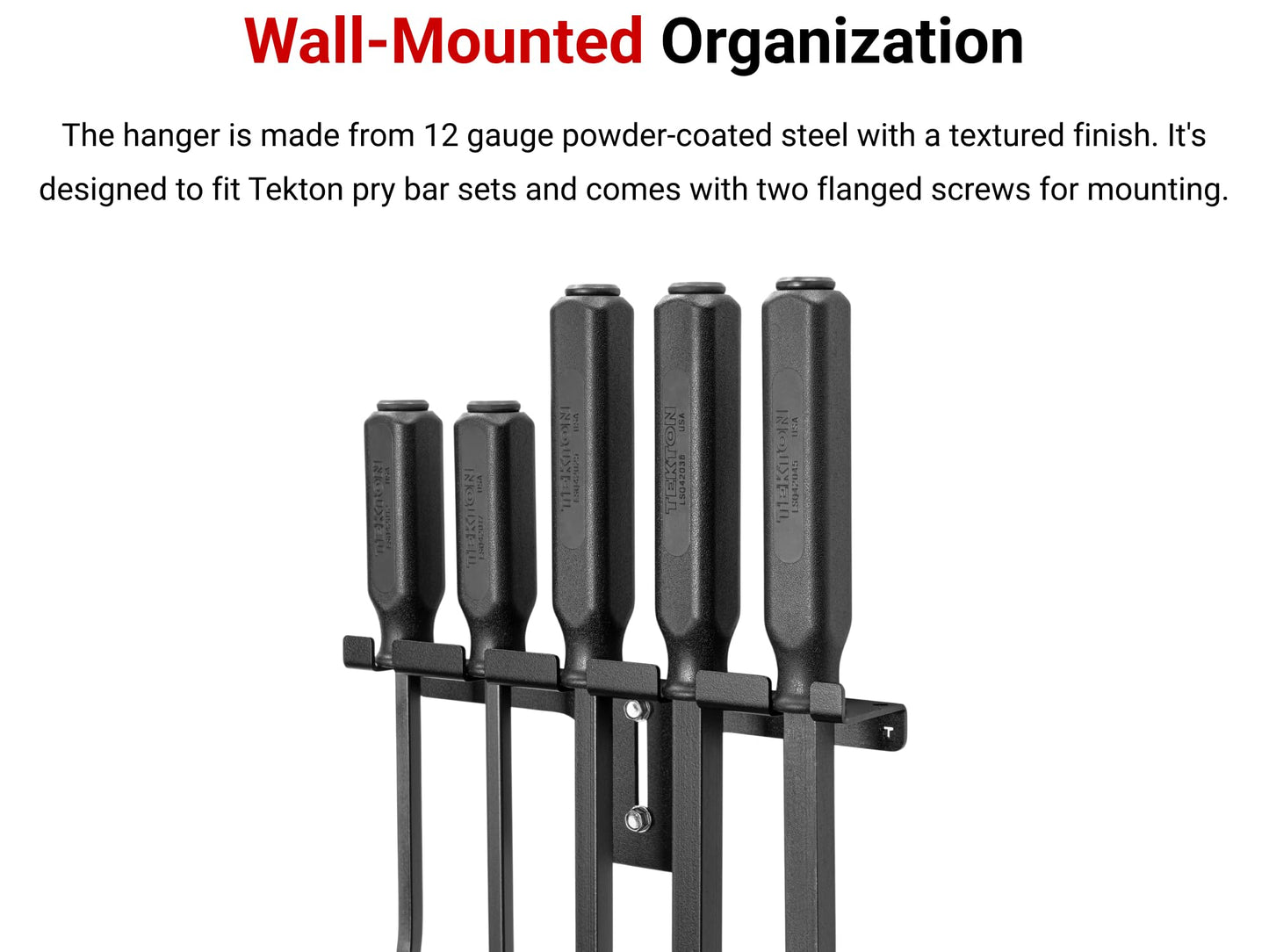 TEKTON Angled End Handled Pry Bar Set with Wall Hanger, 6-Piece (8, 12, 17, 25, 36, 45 in.) | LSQ96505