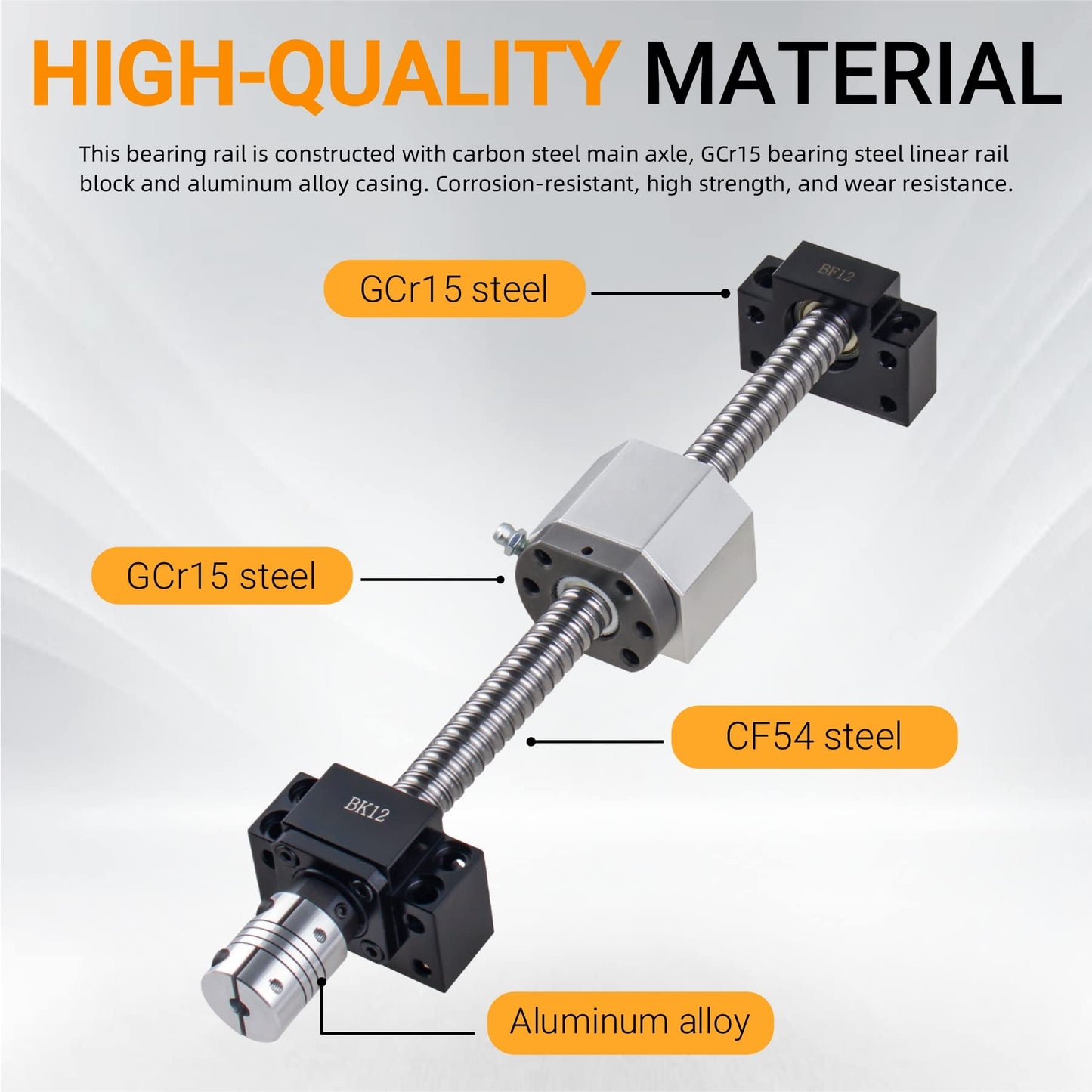 ANWOK 2Pcs HGR20-1500mm Linear Guide Rail +1Pcs SFU/RM1605-1500mm Ballscrew with BF12/BK12 Kit DSG16H Nut Housing, Coupling, Linear Slide Rail Guide Rail Square for DIY CNC Routers Lathes Mills
