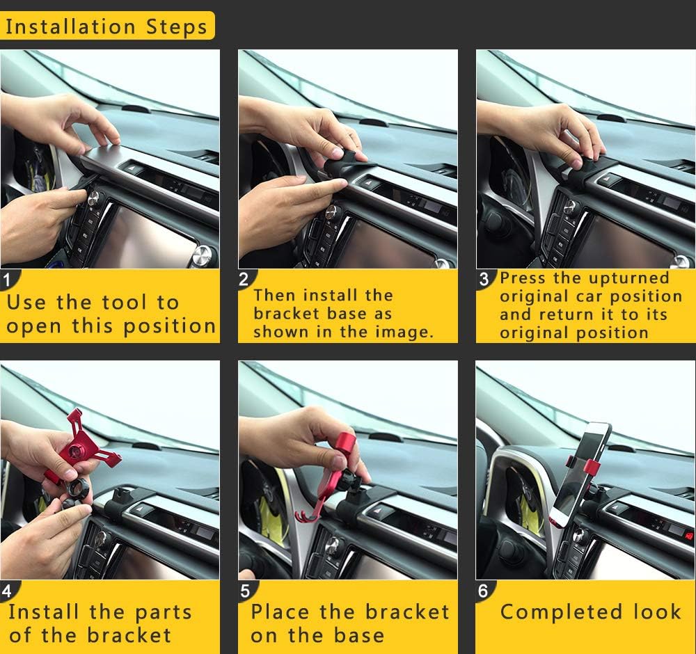 BeHave Autos RAV4 2013 2014 2015 2016 2017 2018 4-7 Inches Universal Car Phone Holder Fit for Toyota Air Vent Phone