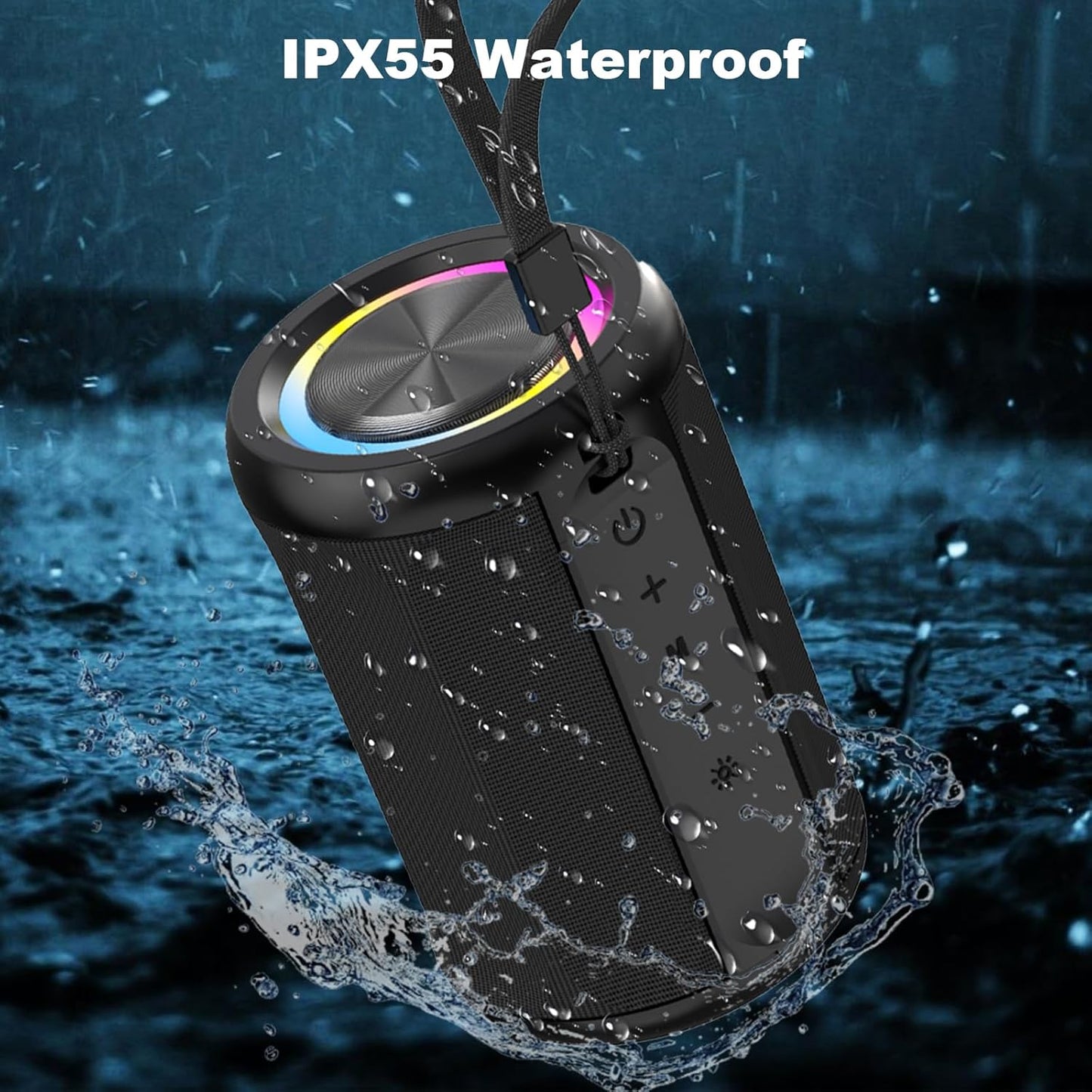CofunKool 5.4, Small Portable Bluetooth Speaker with RGB Light, Clear Stereo Sound, Wireless Speaker Bluetooth TWS