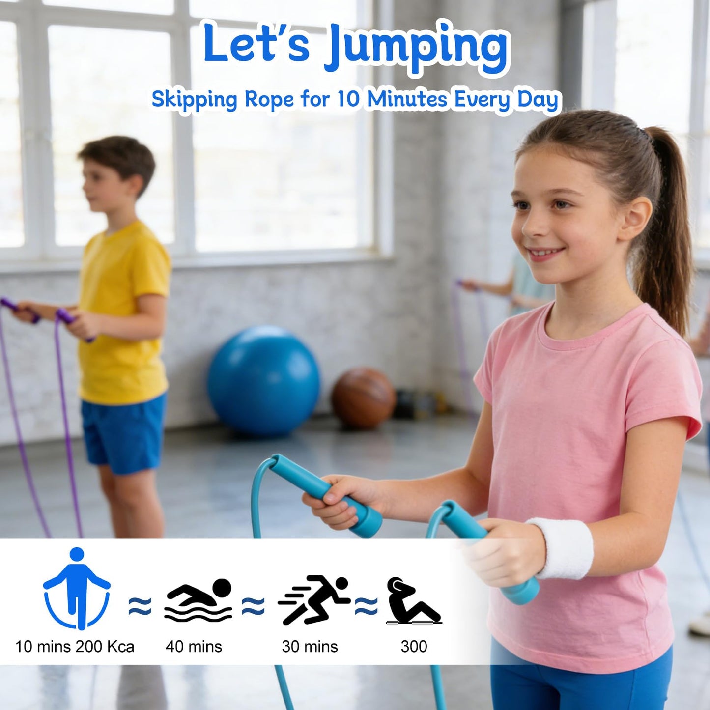 Jump Rope for Kids,5P Colorful Jumping Rope for Fitness and Exercise,Lightweight Adjustable Skipping Ropes for School Events and Family Fun