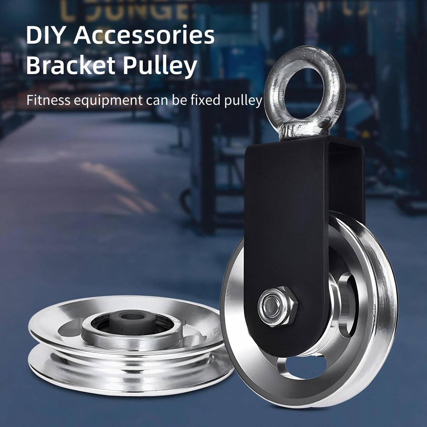 Gueiddi Aluminum Pulley for Home Gym, Load Capacity Sealed Bearing Pulley System, Quiet & Smooth Replacement Gym Pulley Wheel for Cable Machine, LAT Pulldown, Weight Equipment (1, Gold, 114-115mm)
