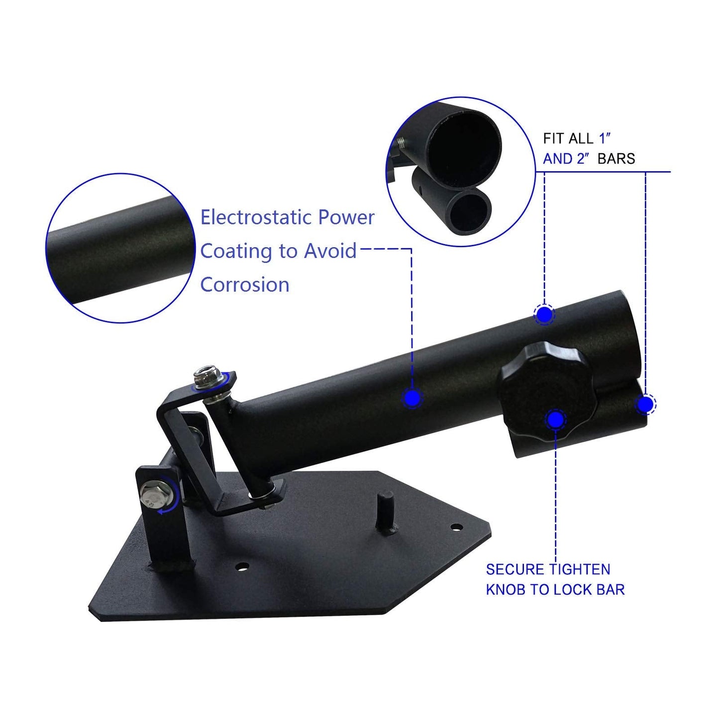 MARSAFIT Landmine Base Portable Barbell, Deluxe T bar Row Attachment, landmine attachment for barbell fits 1 Inch Standard and 2 Inch Bars