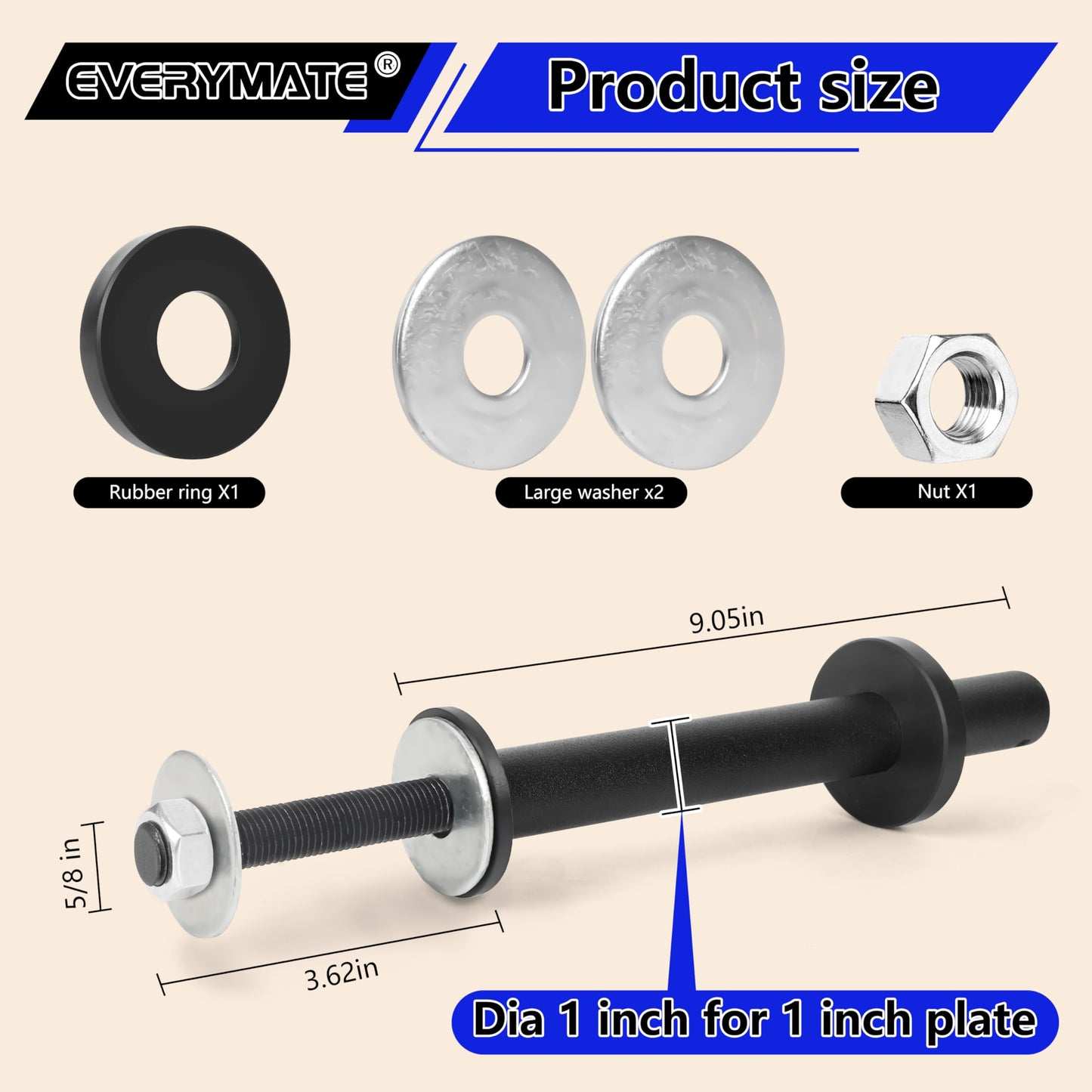 EVERYMATE Weight Plate Holder: Power Rack Attachments Squat Rack Weight Plate Rack for 1 inch Standard Weight Plates, 2x2 3x3 2x3 Power Cage Accessories Weight Plate Storage