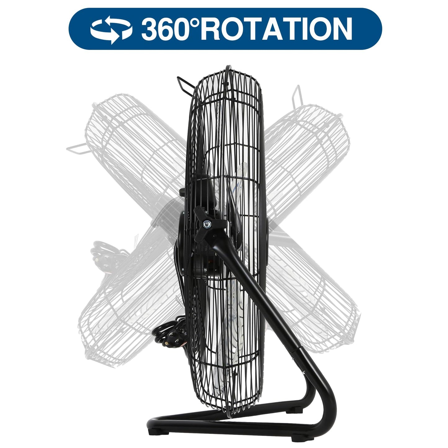 BILT HARD 20" High Velocity Floor Fan, 4600 CFM 3-Speed Industrial Shop Fan with Wall-Mounting System, Heavy Duty Metal Fan for Garage Workshop and Warehouse, 2 Pack