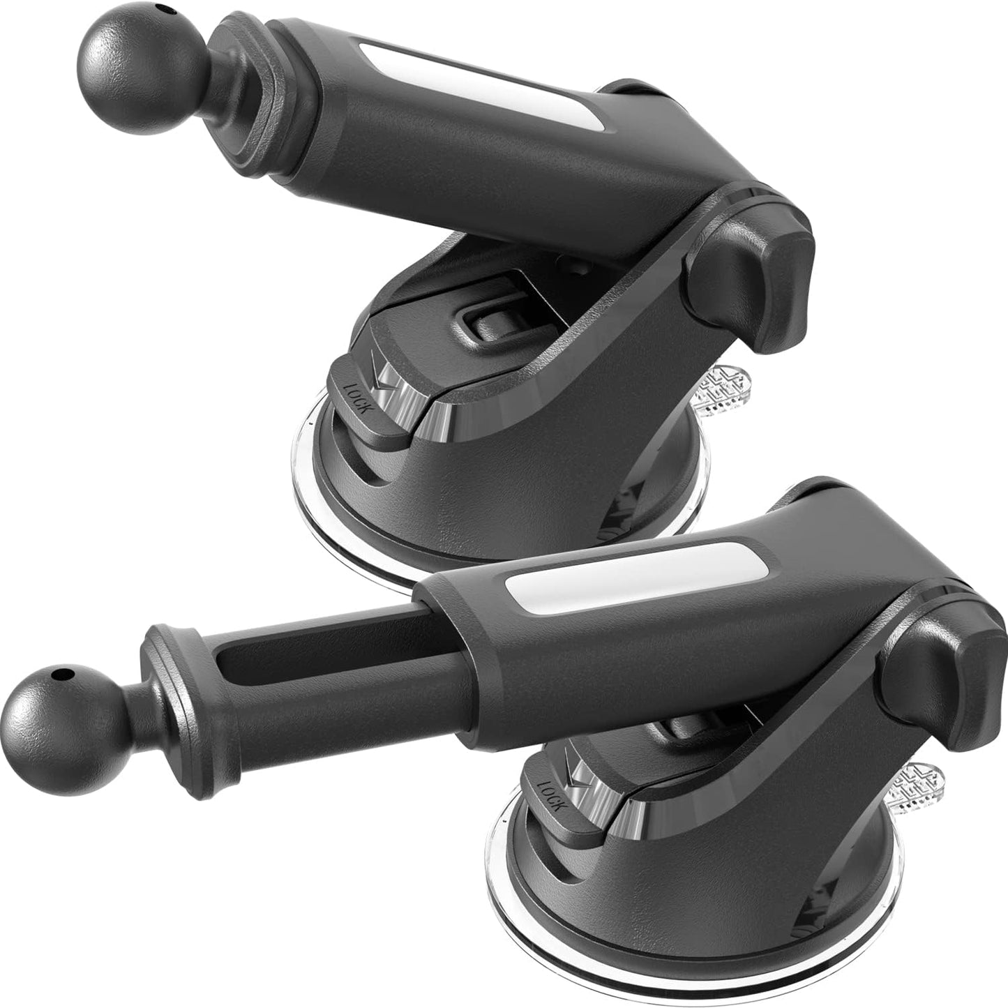 1Zero (2-Pack) GPS Suction Cup Mount for Garmin [Quick Extension Arm], Replacement GPS Dash Ball Mount Dashboard