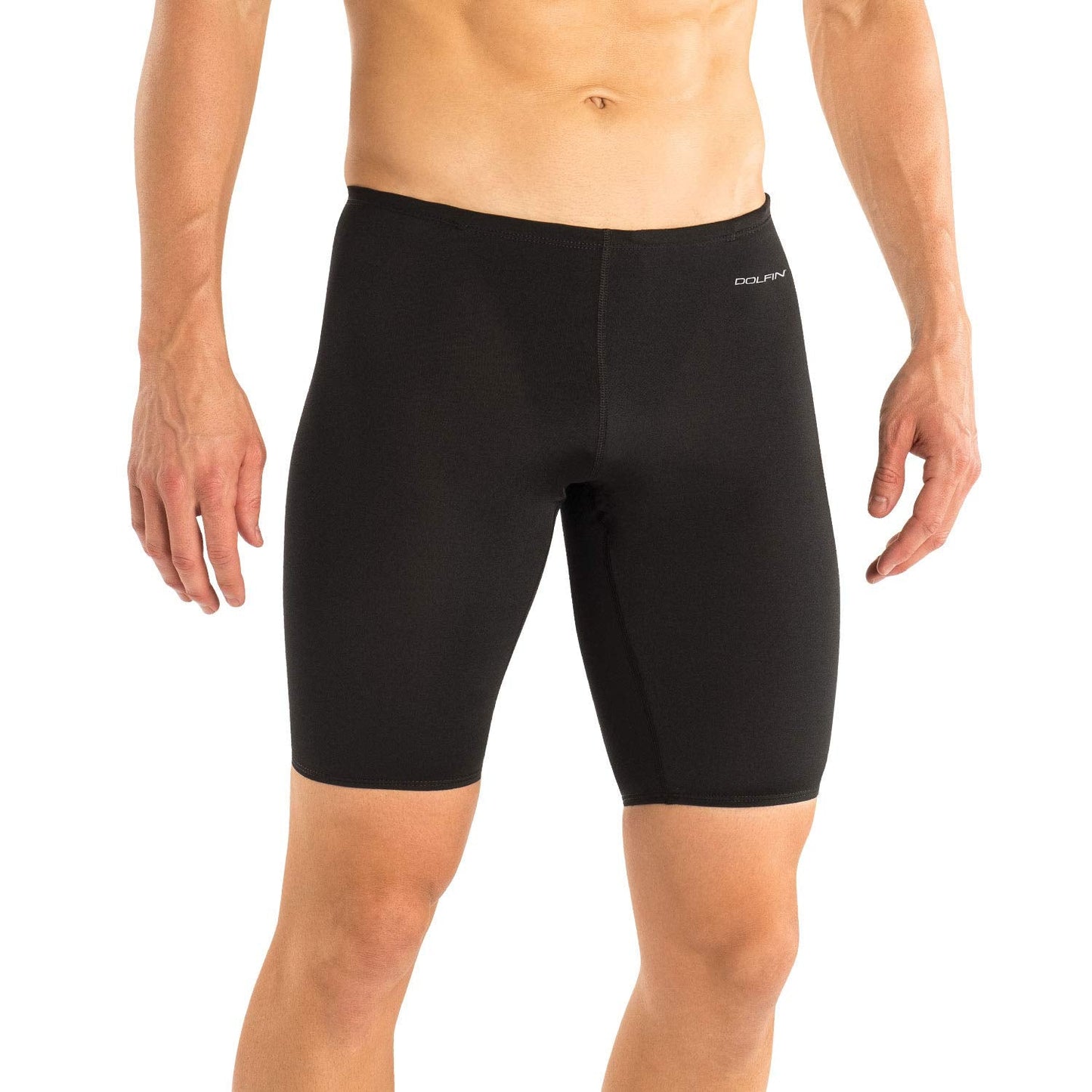 Dolfin Winner's Men's Athletic Swimsuit - Training Jammer Shorts for Racing and Competitions (Black, XL)