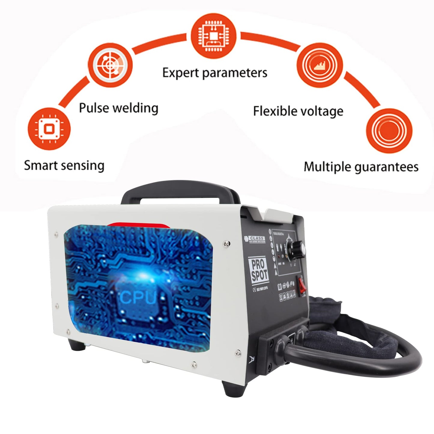 GRAUTOSPOT PRO 110V Spot Welder Dent Puller，1.8KW Panel Spot Welder Puller，5 Models Spot Welding Machine for Car Body Dent Repair