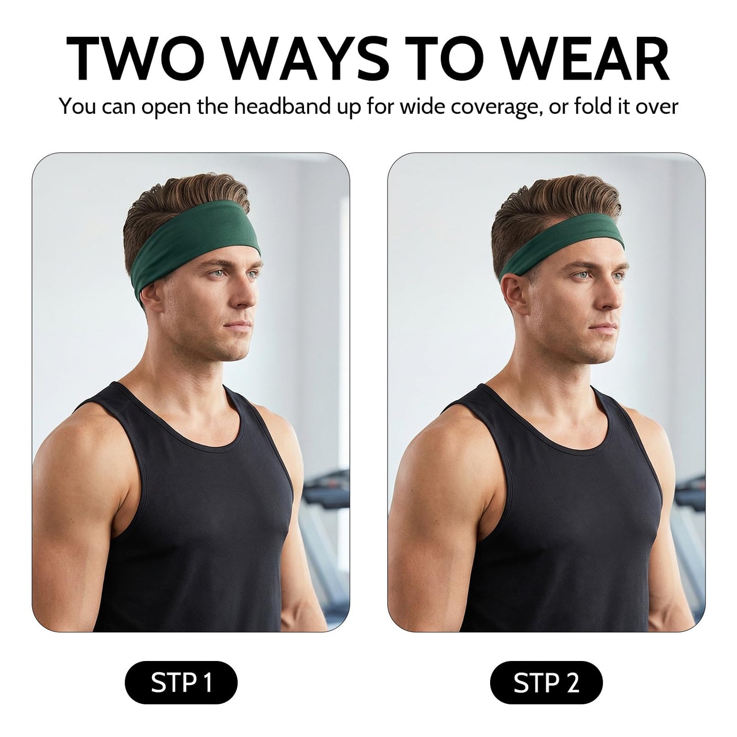 Sports Headband Quick-Dry Sweatband for Men Women Soft Moisure Wicking Headbands Breathable Athleticl Headbands Stretchy Comfortable Unisex Sweatbands for Running Cycling Gym (5 Pcs)