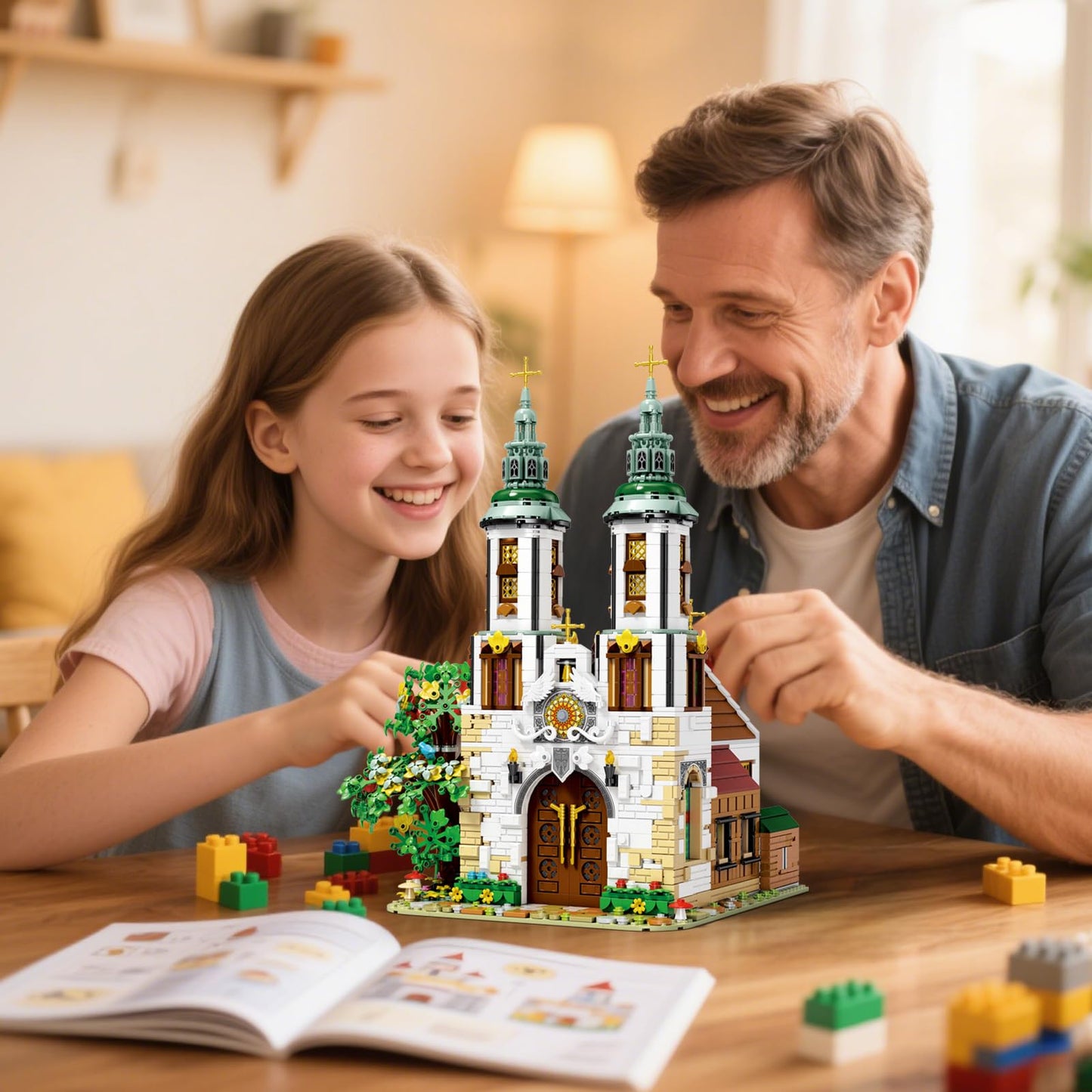 Reobrix St.Andrew's Church Building Sets with LED Lights, MOC Street View Building Blocks for Adults Teens, Architecture Model Kit, Home Office Decor, Idea Gift for Building Toys' Lover, 3056 Pcs