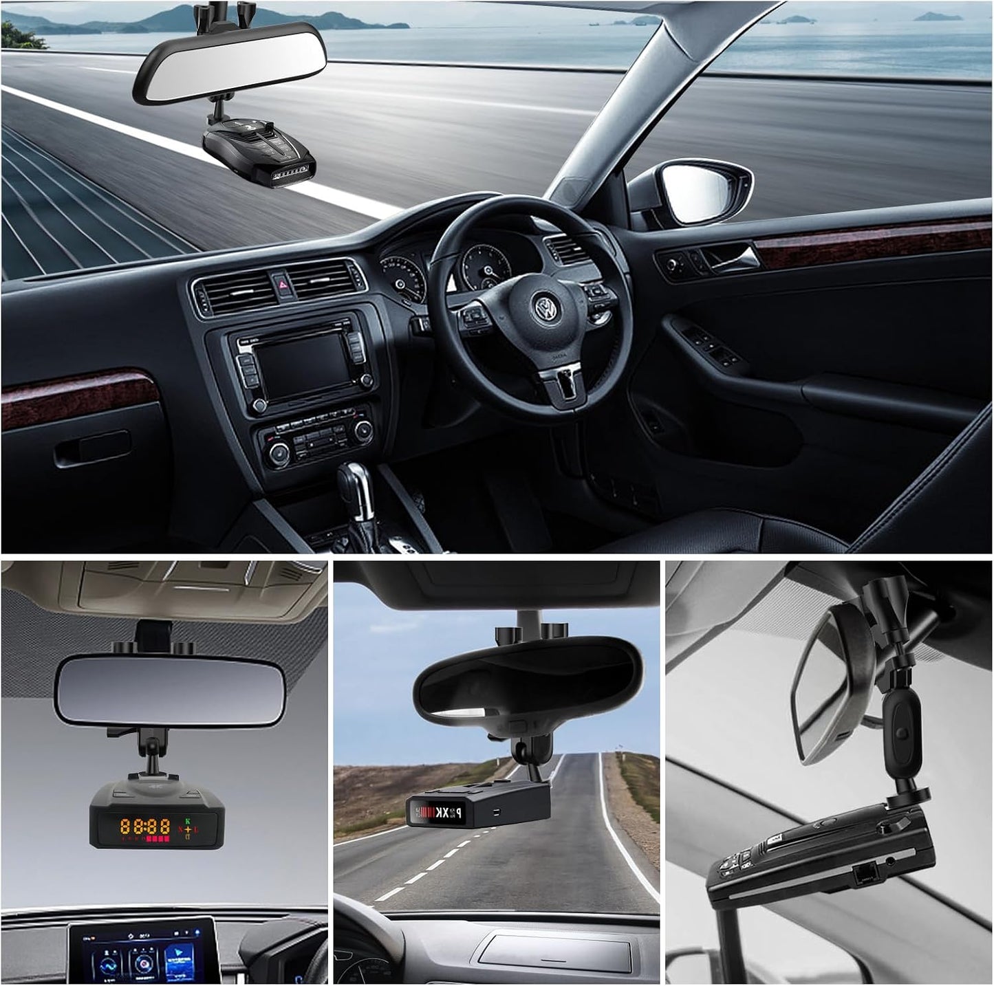 SDSACZMU 480i 1 inch Car Rear View Mirror Radar Detector Mount, for Cobra RAD Radar Detector,Easy to Install (at Least