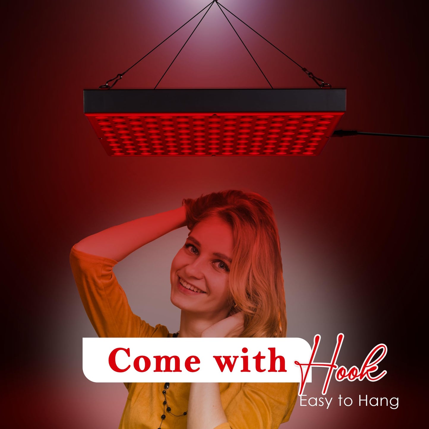 Red Light Therapy Panel for Face & Body – 45W 660nm Deep Red & 850nm Near Infrared Light Therapy Device – Skin Care, Pain Relief, Muscle Recovery & Hair Growth – Adjustable Hanger