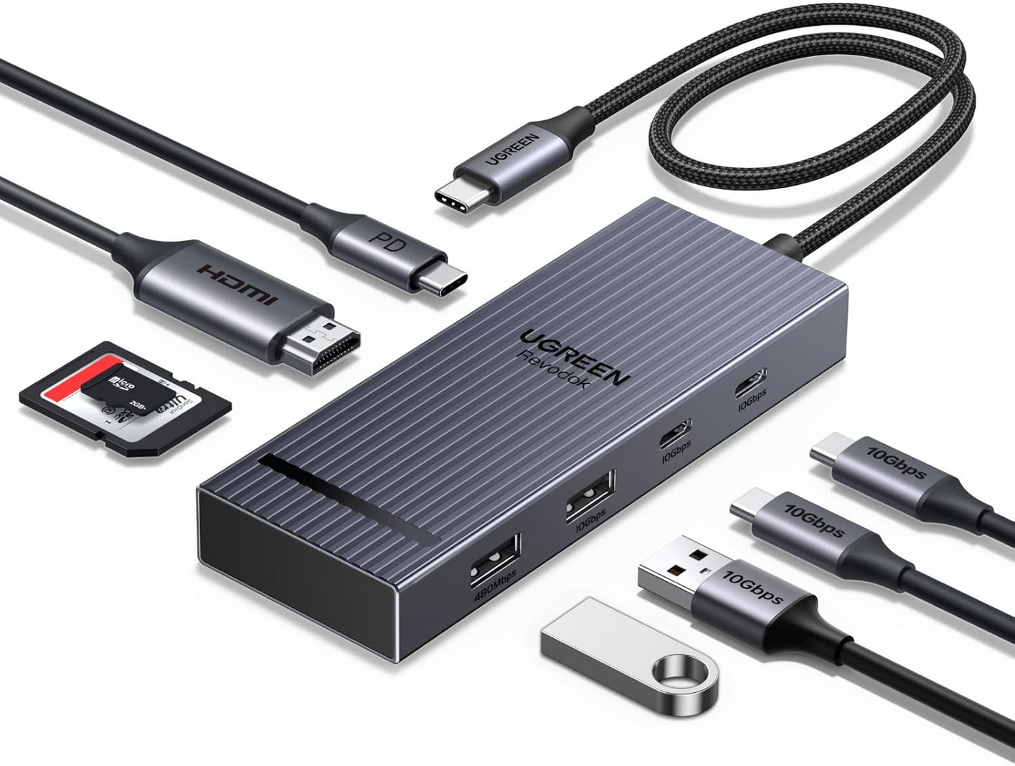 UGREEN 8 1 4K 60Hz 100W 10Gbps Revodok Pro USB C Hub for Laptop in MacBook Docking Station HDMI, PD Charging, USB-C