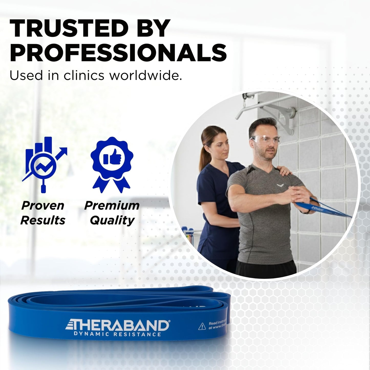 THERABAND High Resistance Band, Heavy Elastic Super Band for Full Body Workouts, Physical Therapy, Strength Training, Durable 41” Loop Exercise Band, 35 lbs Resistance