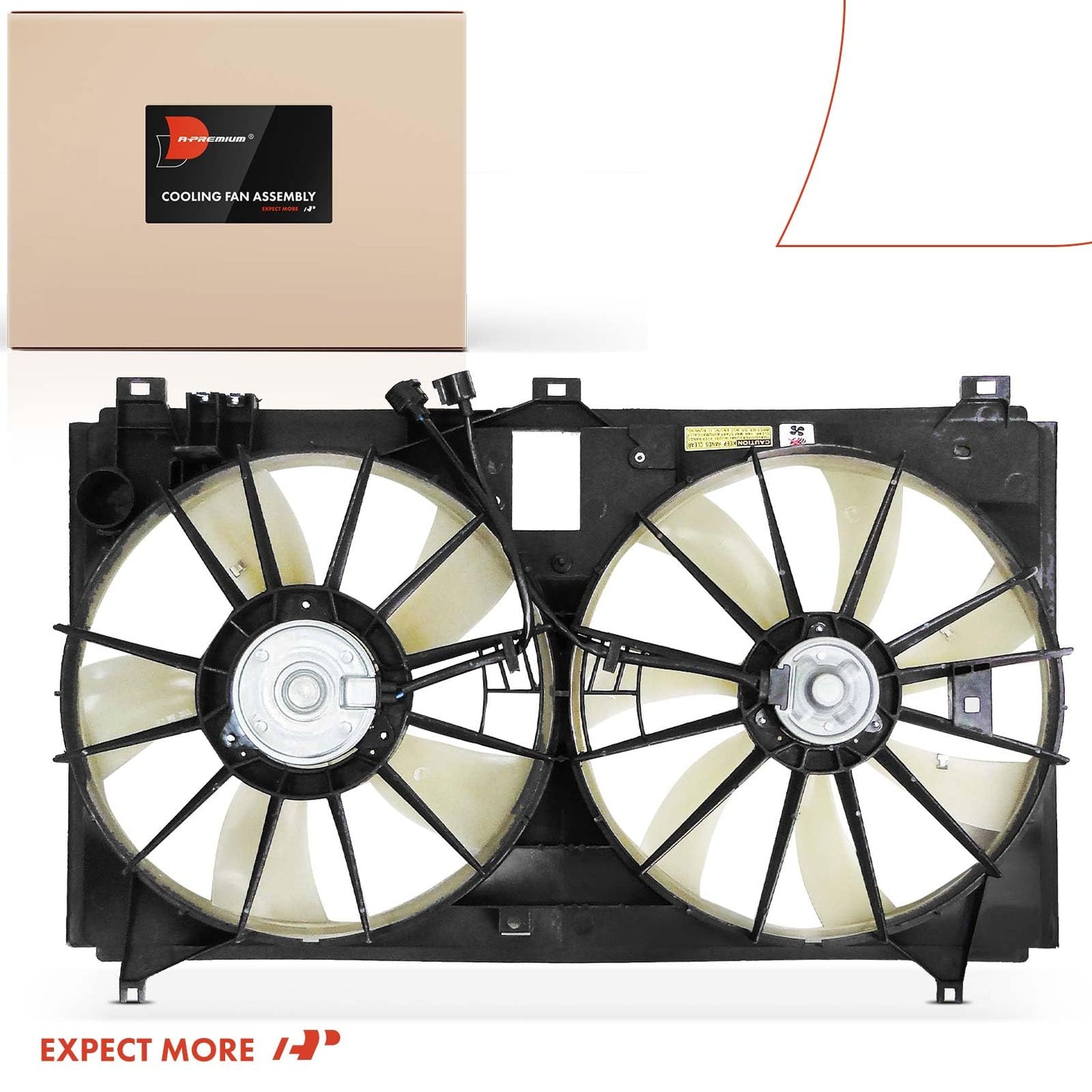 A-Premium Engine Radiator Cooling Fan Assembly Compatible with Select Lexus Models - GS350 2007 2008 2009 2010 2011 - Replace# 1636331070, 1671131240