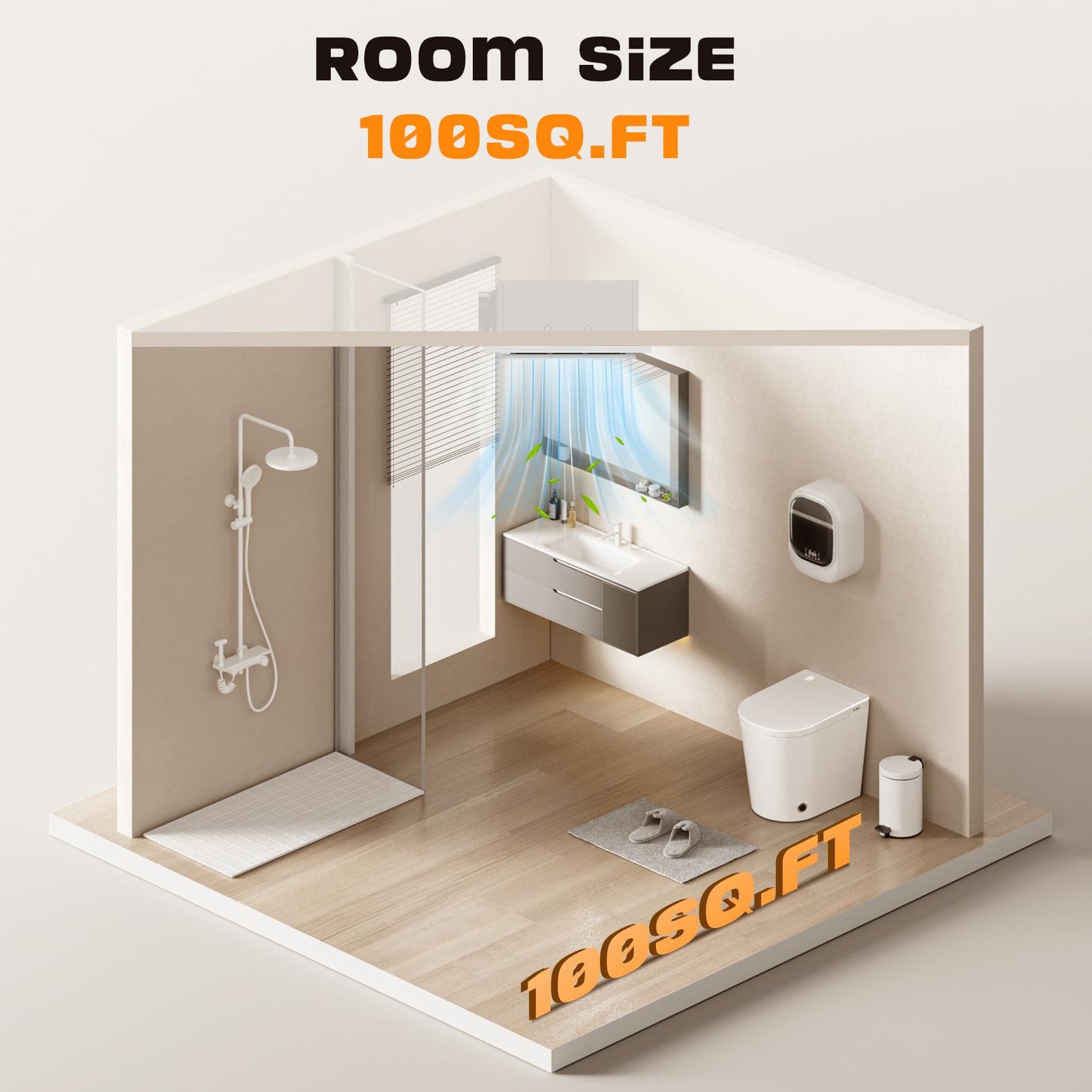Gopper 12" Ultra Quiet Bathroom Exhaust Fan with 3500K LED Light, 1.0 Sone 120 CFM, 10x10 Mount, 1500 LM Ceiling Ventilation Fan, Energy Efficient (3500K LED-B)