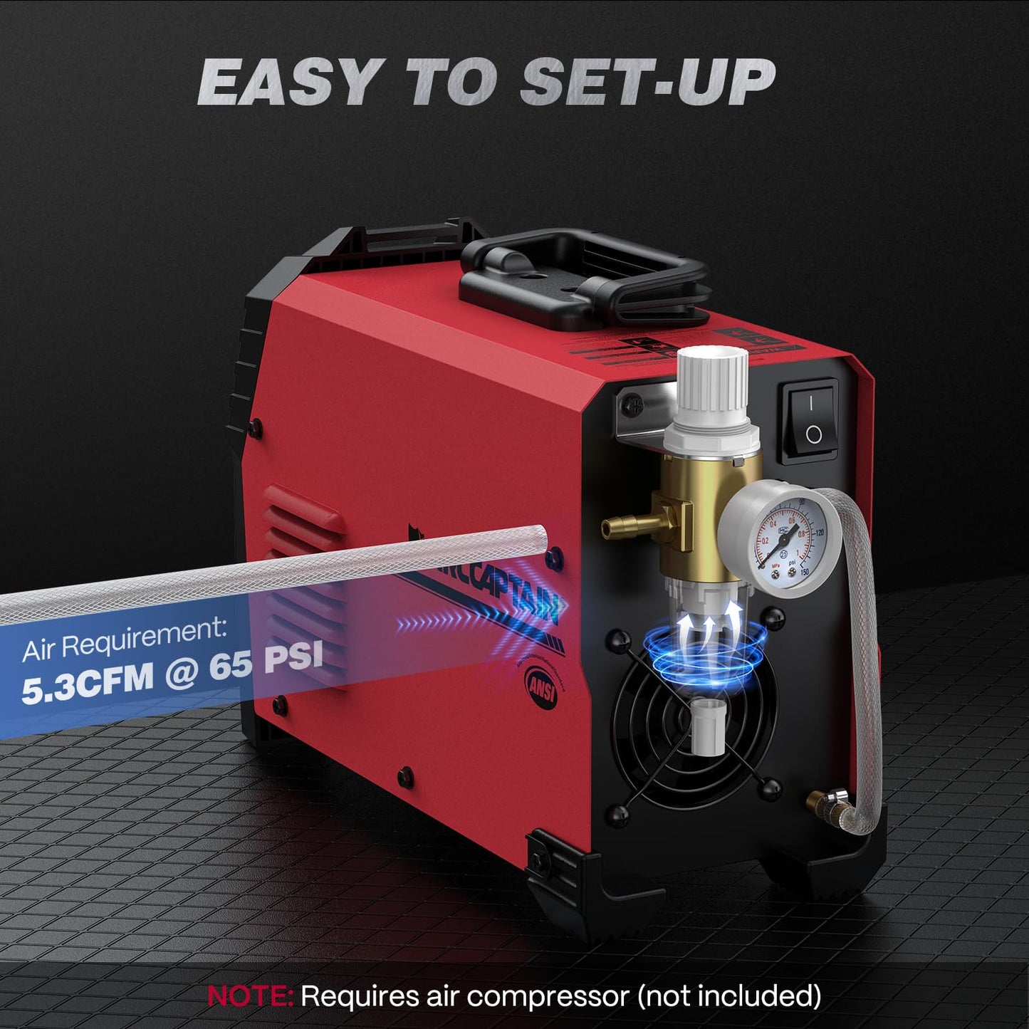 ARCCAPTAIN 55A Plasma Cutter, Large LED Display, Non-Touch Pilot ARC Plasma Cutting Machine, 120/240V Dual Voltage IGBT Inverter, 1/2" Clean Cut, Post Flow, 2T/4T, for Beginners DIY