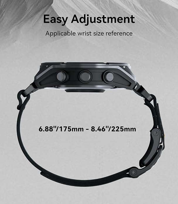 Aulumu C11 for Garmin Watch Band 26MM | Mag Buckle Slim Band | Memory Quick Release | Velvet Nylon Braid | Stainless Steel Magnetic Clasp